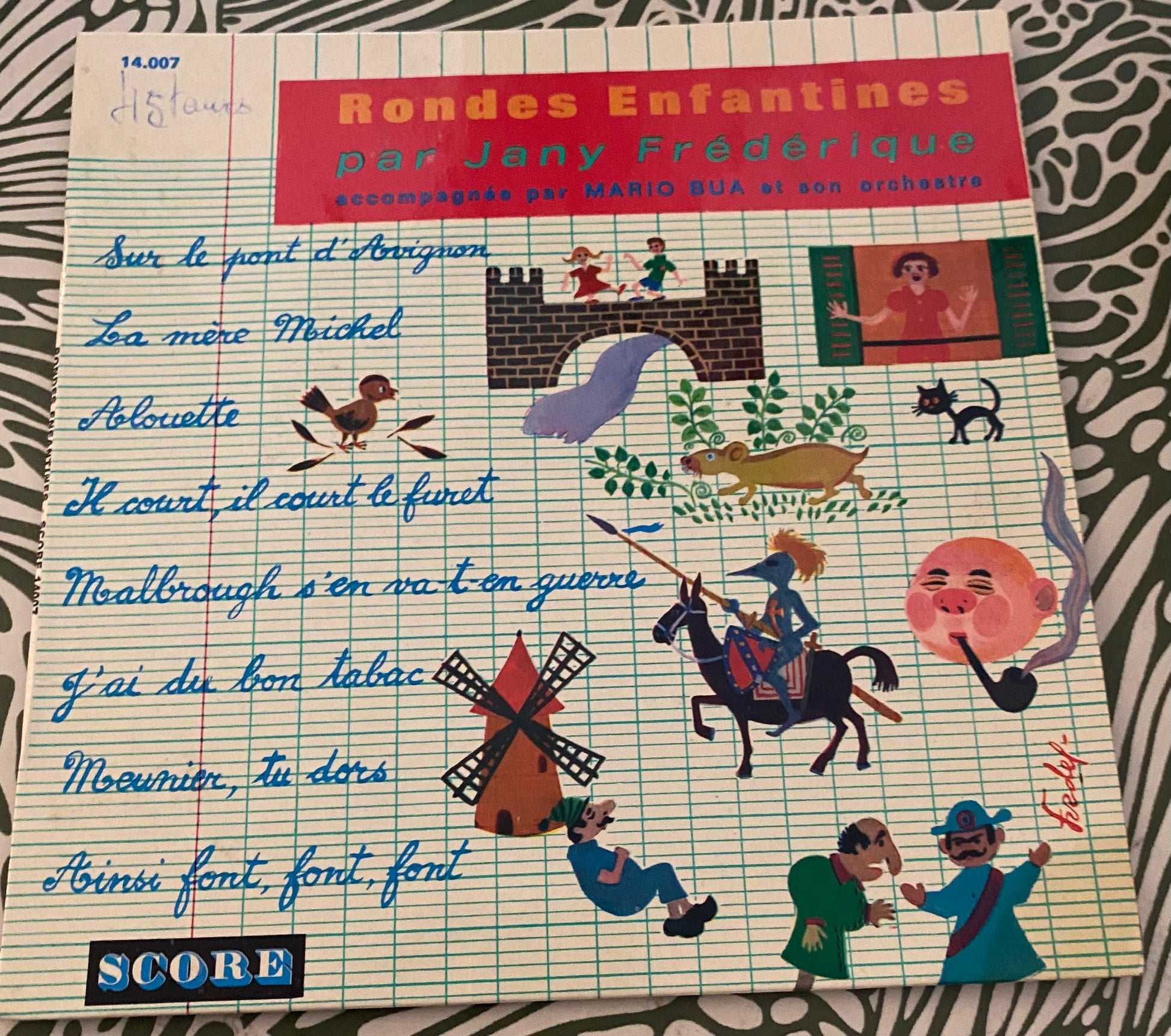 Disque vinyle 45 Tours Rondes enfantines par Jany Frederique
