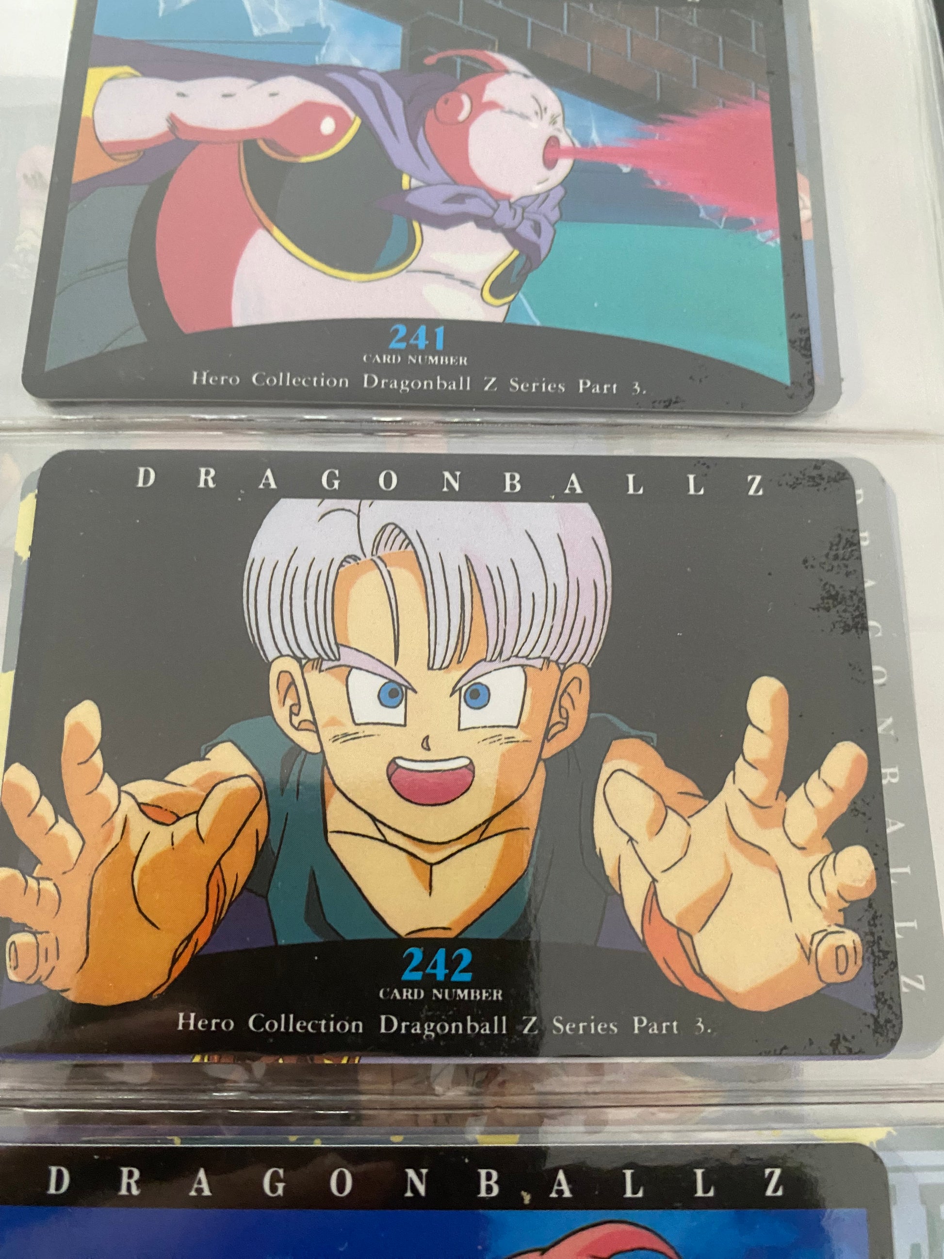 Dragon Ball Z part 3 cartes de collection numéro 241.242.243.244 Lot de 4
