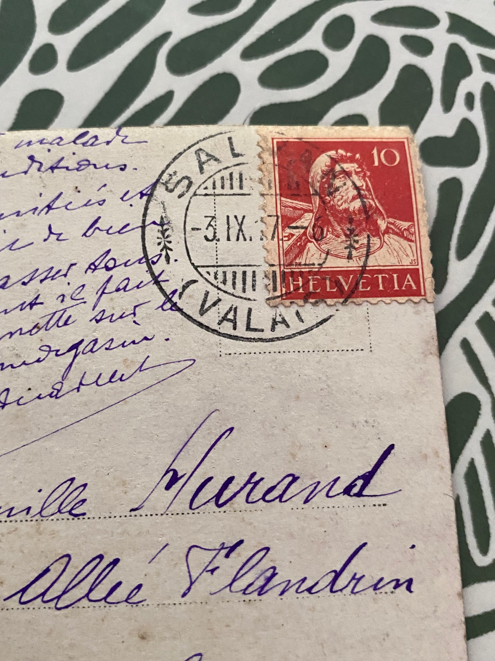 Carte postale ancienne Henri Decaillet. Régiment à Sabran. Valais. Suisse 1ere guerre mondiale