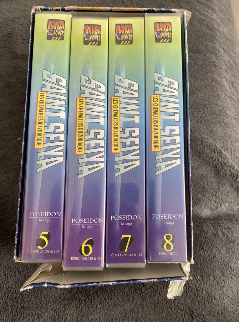 Coffret cassettes vidéo Manga Les Chevaliers du zodiaque Poseidon numéro 5-6-7-8