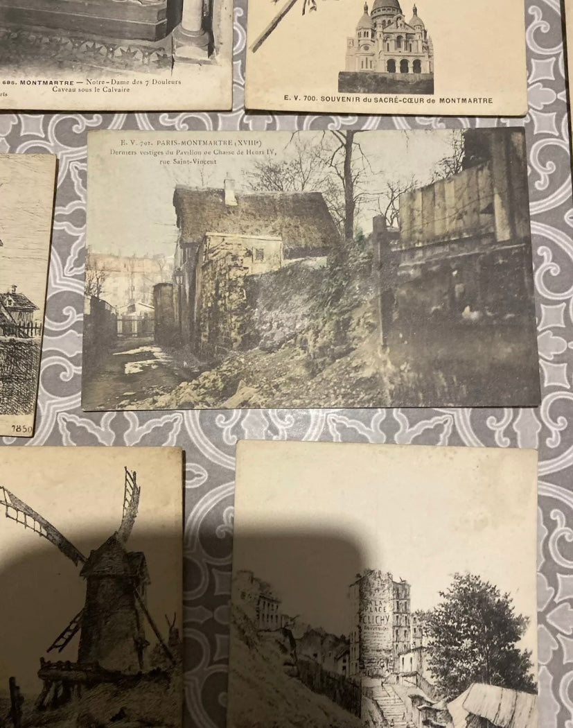 Cartes postales anciennes Montmartre Lot de 13