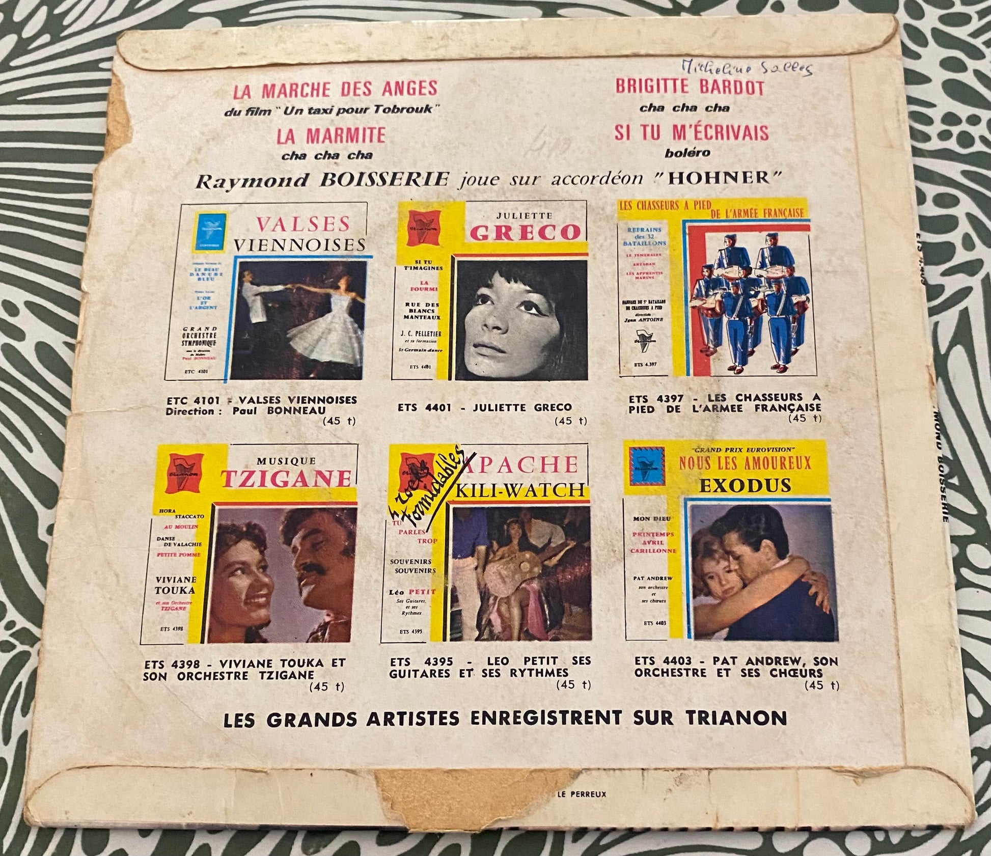 Disque vinyle 45 Tours Raymond Boisserie. La marche des anges