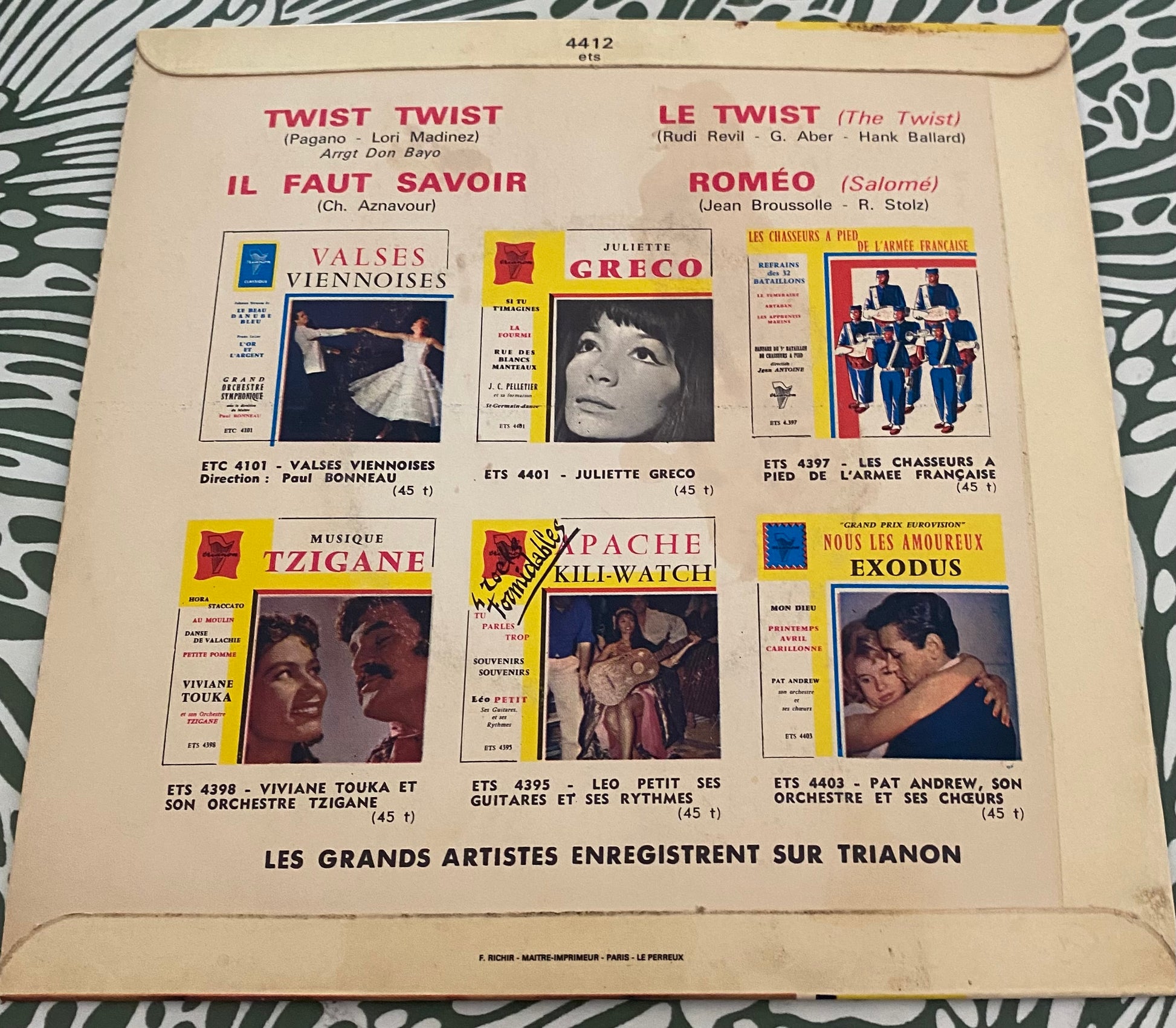 Disque vinyle 45 Tours Rocky Twist And his Bips Bips. Twist Twist