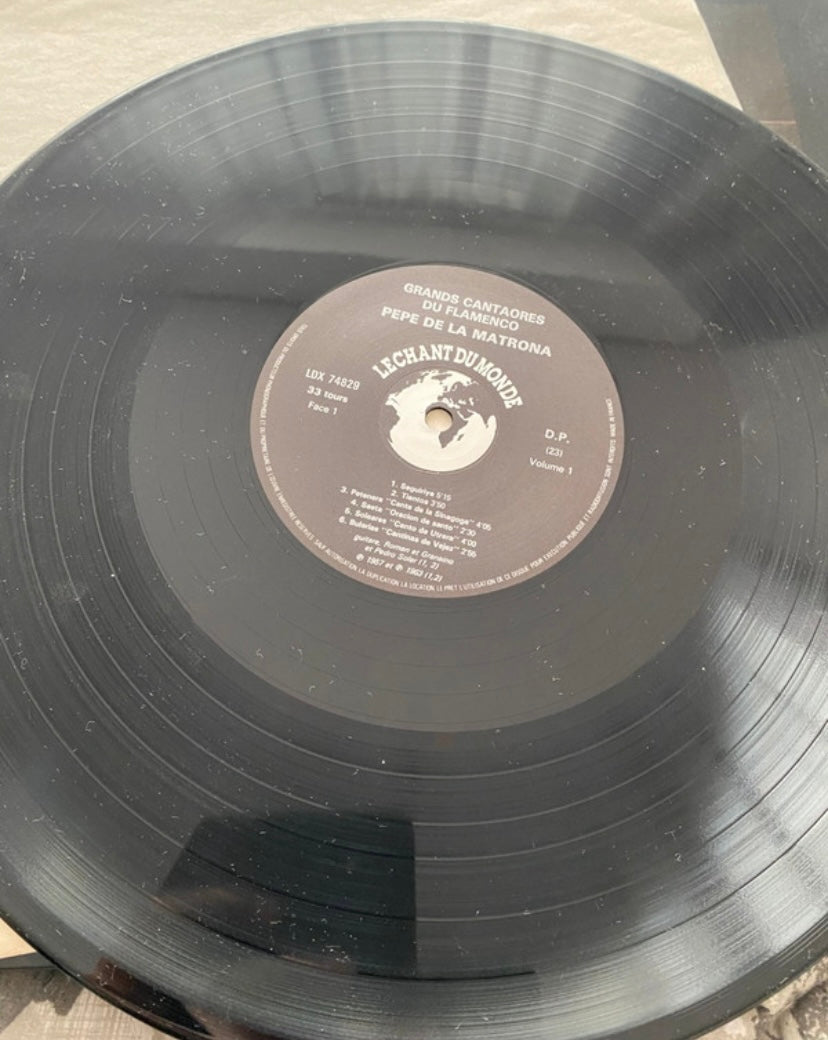 Disque vinyle 33 tours Pepe de la Matrona. Grands Cantaores du Flamenco.