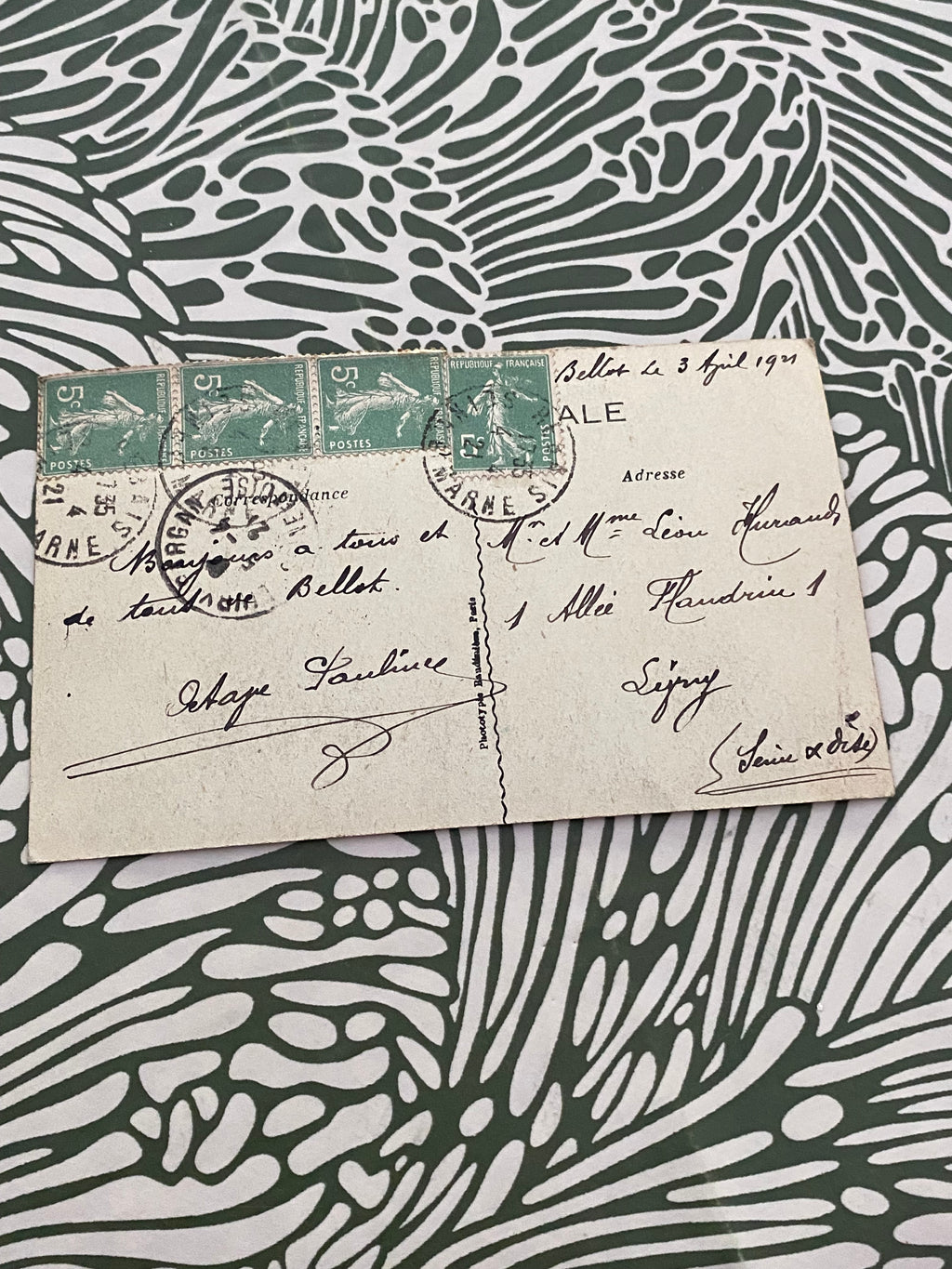 Carte postale ancienne Bellot. Arrivée de Rebais 1921