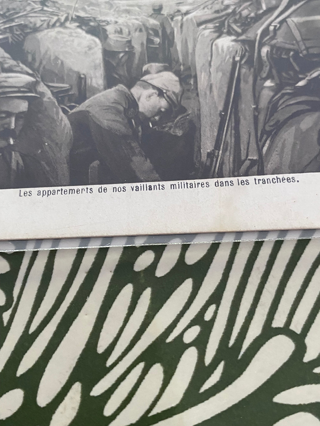 Carte postale ancienne. Les appartements de nos vaillants militaires dans les tranchées. Dans une pochette de protection