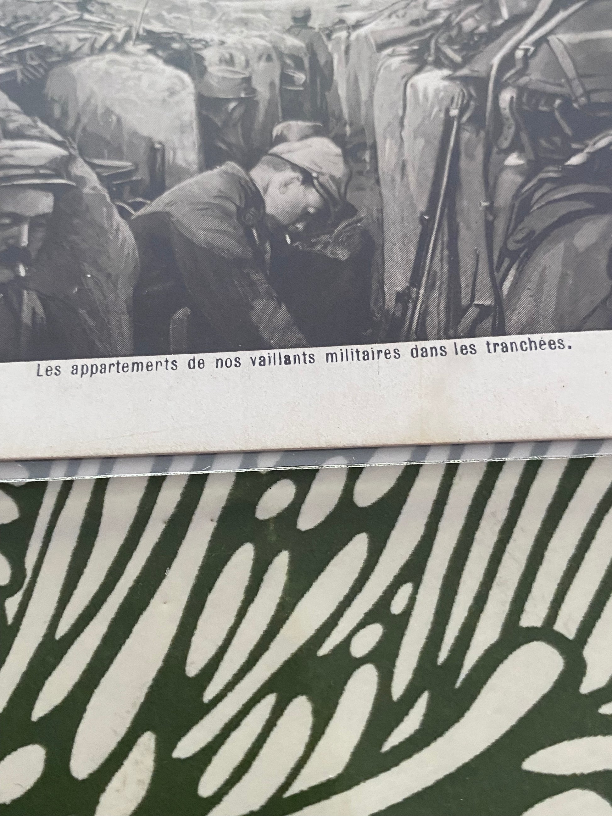 Carte postale ancienne. Les appartements de nos vaillants militaires dans les tranchées. Dans une pochette de protection