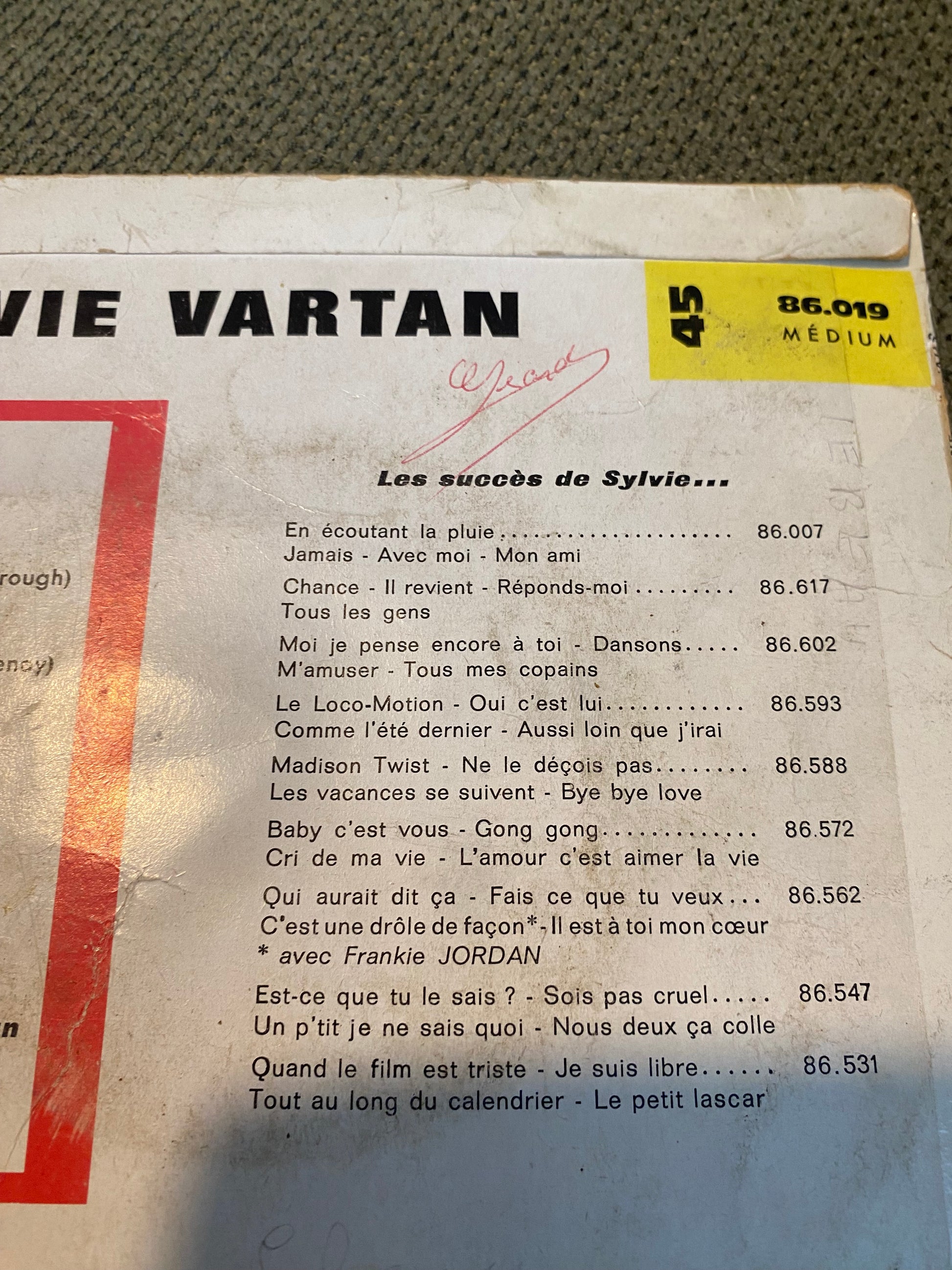 Disque vinyle 45 tours Sylvie Vartan. I ´Watching.