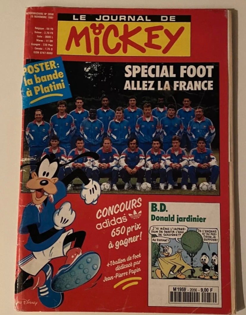 Bd ancienne le journal de Mickey numéro 2056. Spécial Foot. Platini