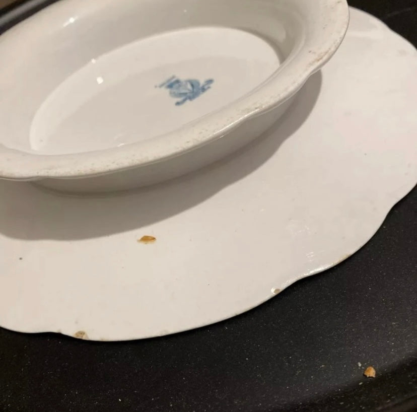 Plat à tarte gâteau Chester Semi Impérial porcelaine Bishop&Stomier D23