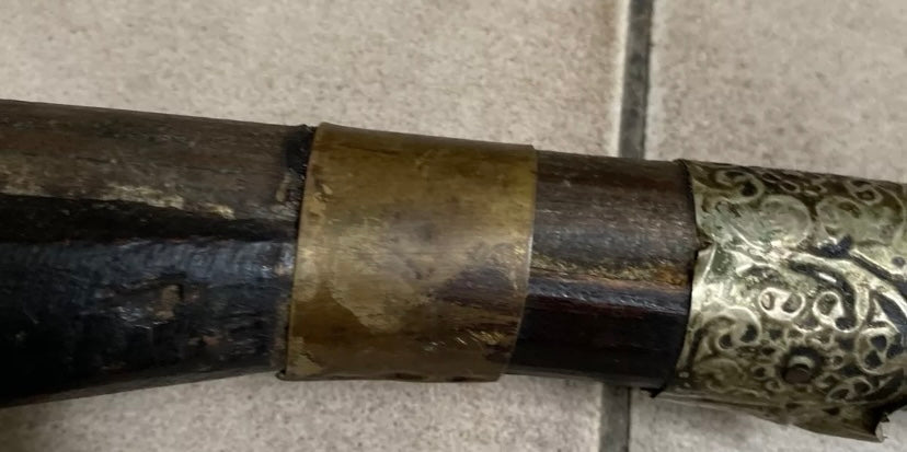 Jouet ? Objet de décoration fusil turc ou marocain du 19ieme bois et métal 53 cm