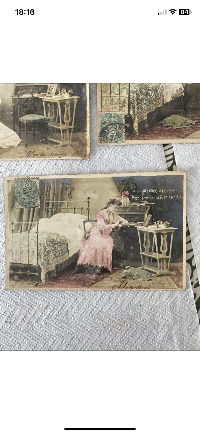 Cartes postales anciennes. Rêves de fiancée. Édition R. P. I début 1900 Lot de 5