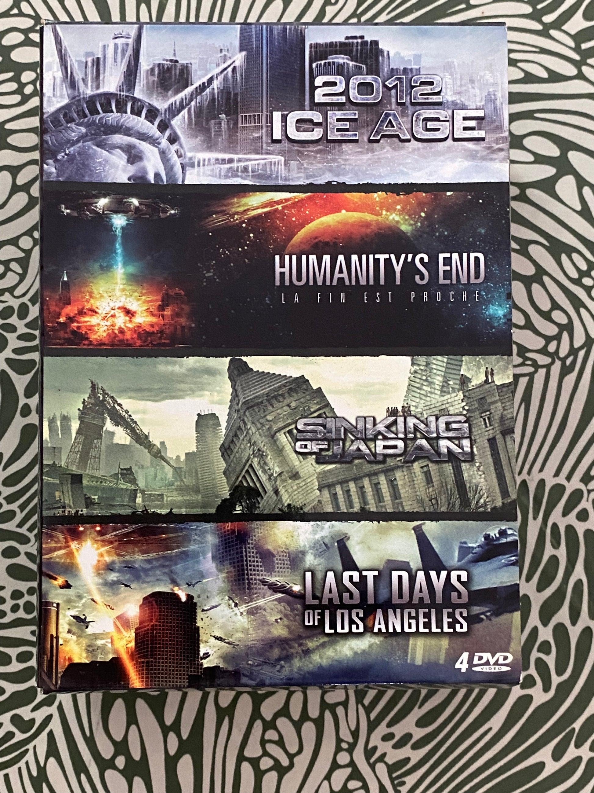 DVD coffret 4 film. 2012 Ice Age. Humanity’s End. sinking of Japan. Last Days of Los Angeles