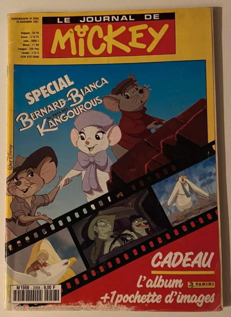 Bd ancienne le journal de Mickey numéro 2058. Bernard et Bianca. Pas d’images.