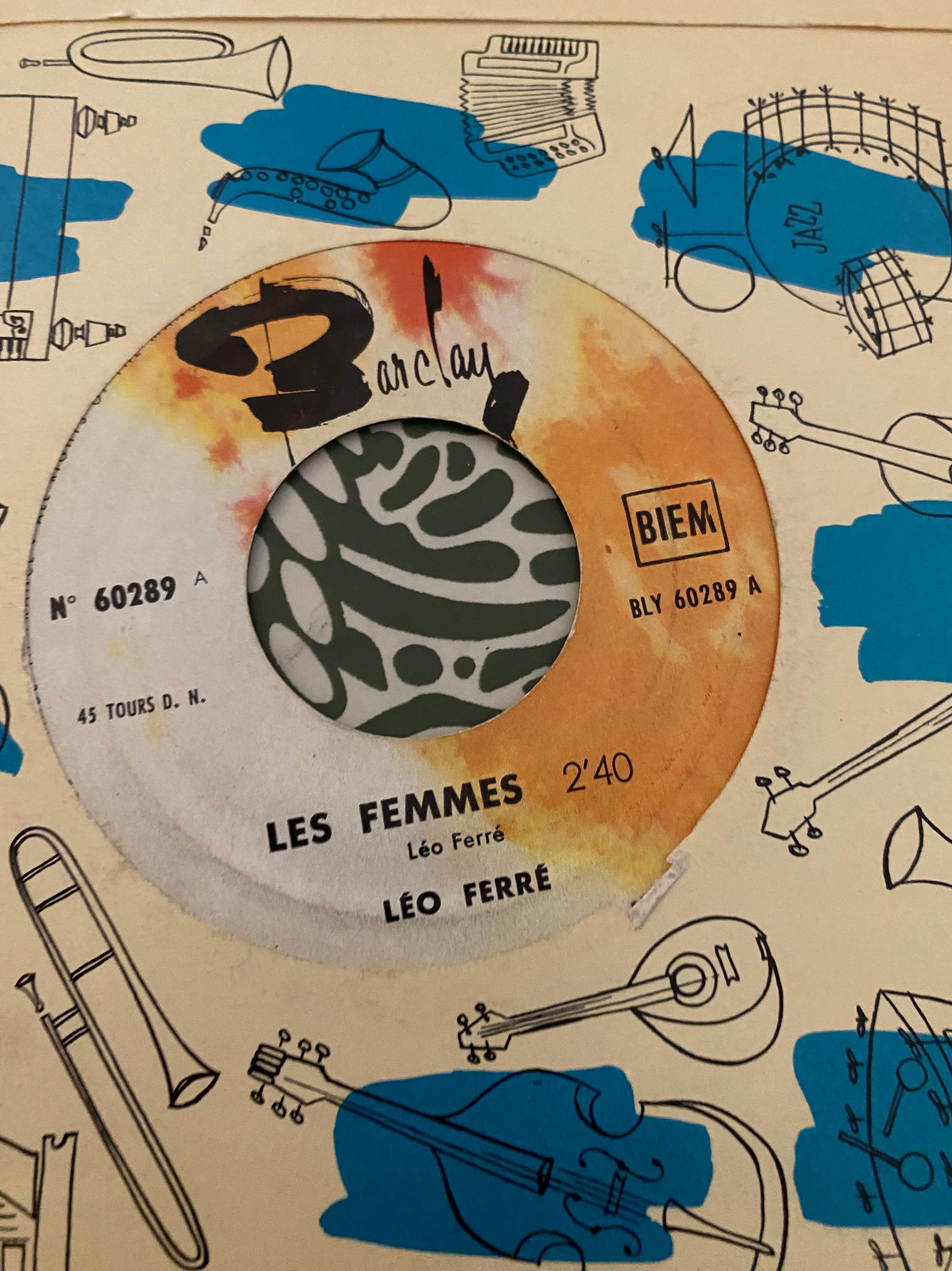Disque vinyle 45 tours Léo Ferré. Les femmes
