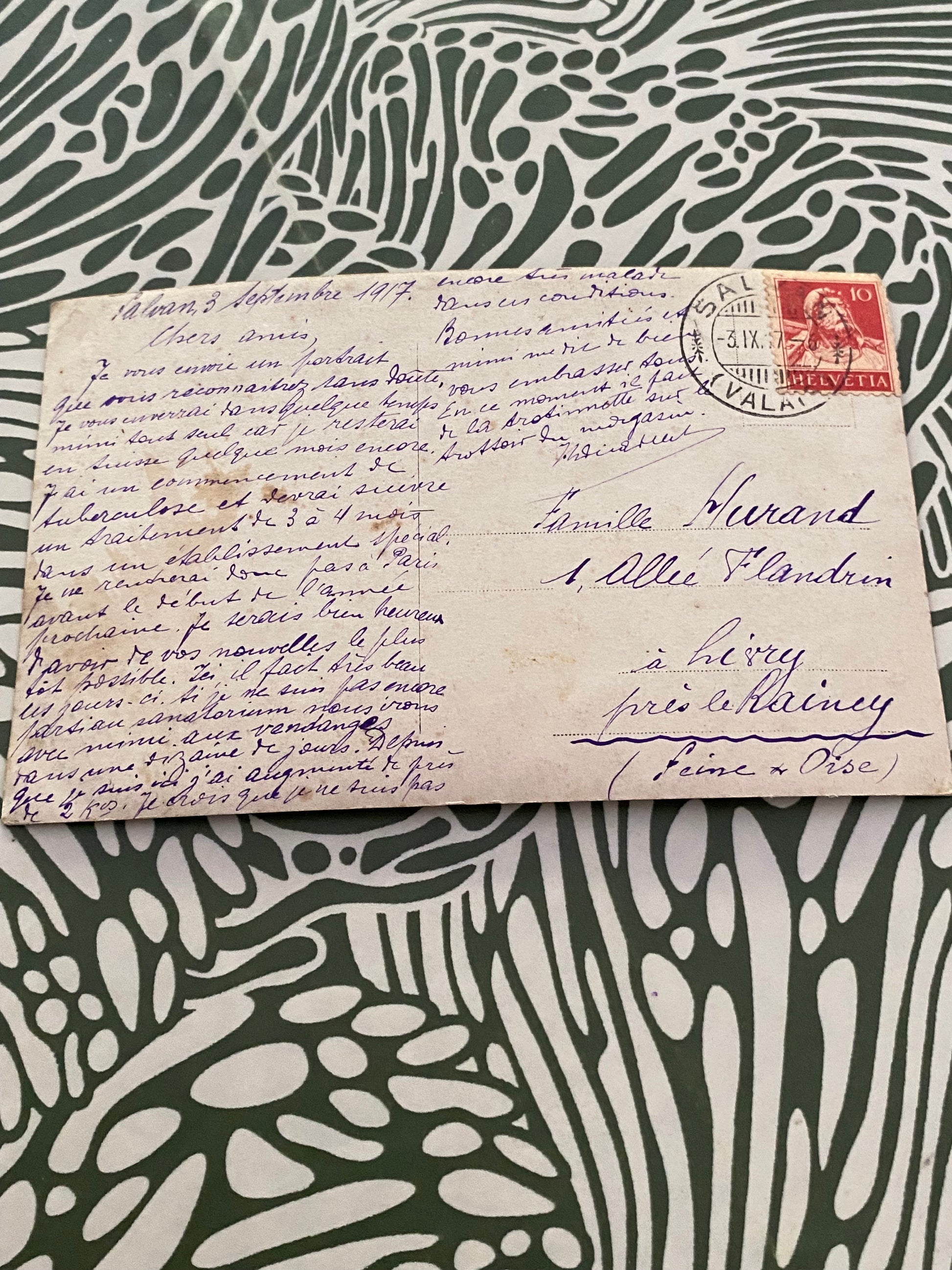 Carte postale ancienne Henri Decaillet. Régiment à Sabran. Valais. Suisse 1ere guerre mondiale