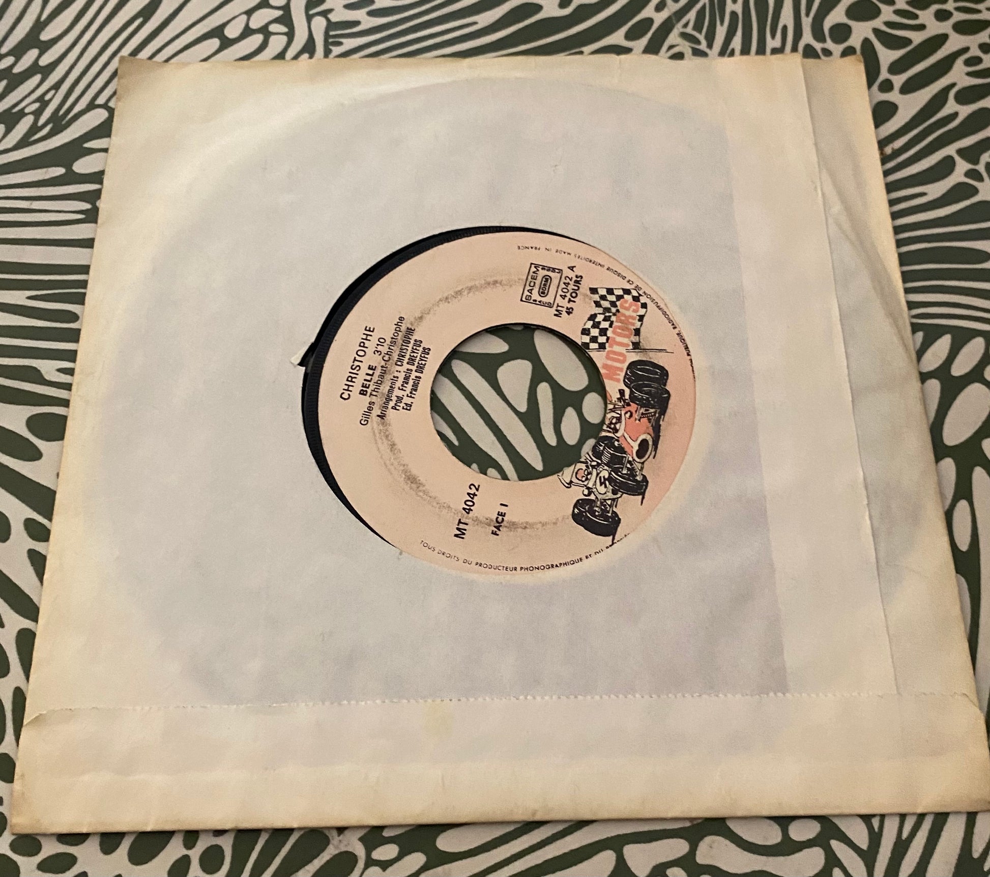 Disque vinyle 45 tours Christophe. Belle