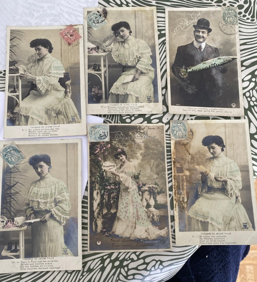 Cartes postales anciennes Fantasy Lot de 6. Édition Croissant Paris