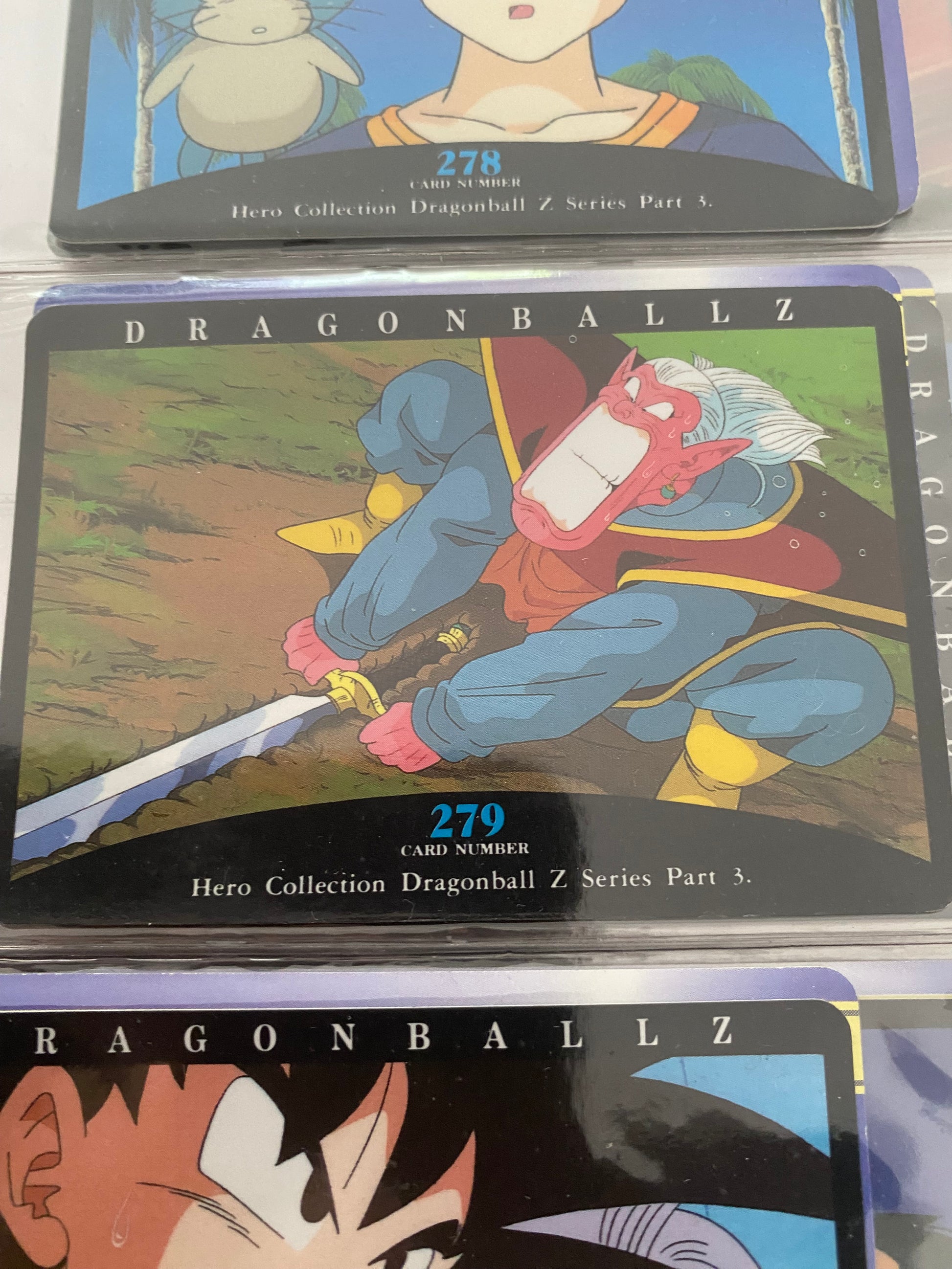 Dragon Ball Z part 3 cartes de collection numéro 278.279.281.282 Lot de 4