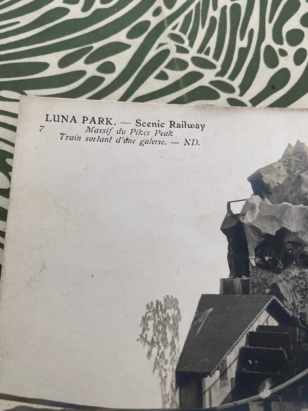 Carte postale ancienne. Luna Park. Scenic railway. Massif du pikes Peakz