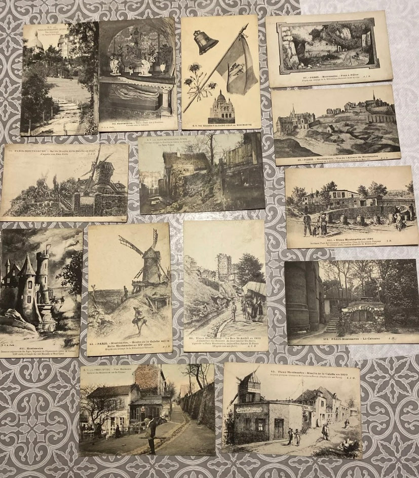 Cartes postales anciennes Montmartre Lot de 13