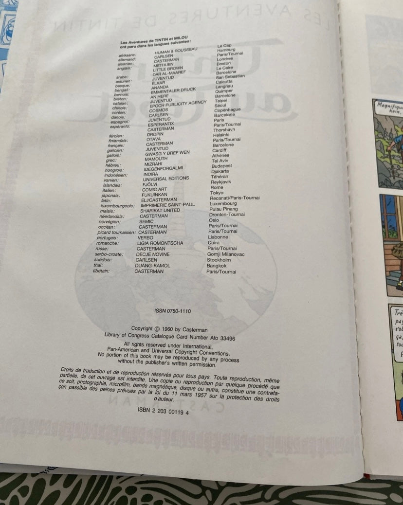 Bd Tintin au Tibet. Hergé Casterman.