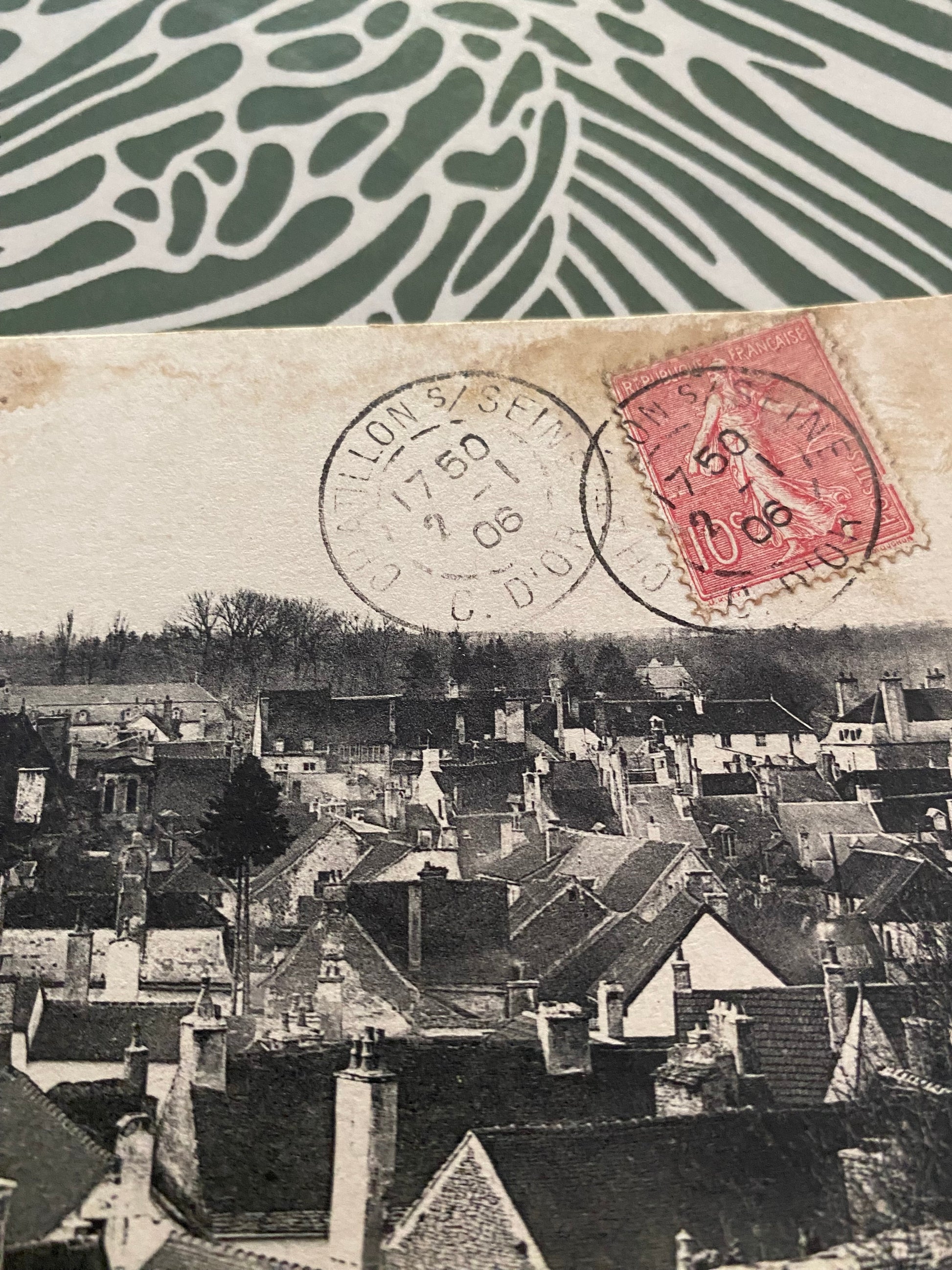 Carte postales ancienne Chantillon sur Seine. Vue générale et église saint Nicolas. 1906