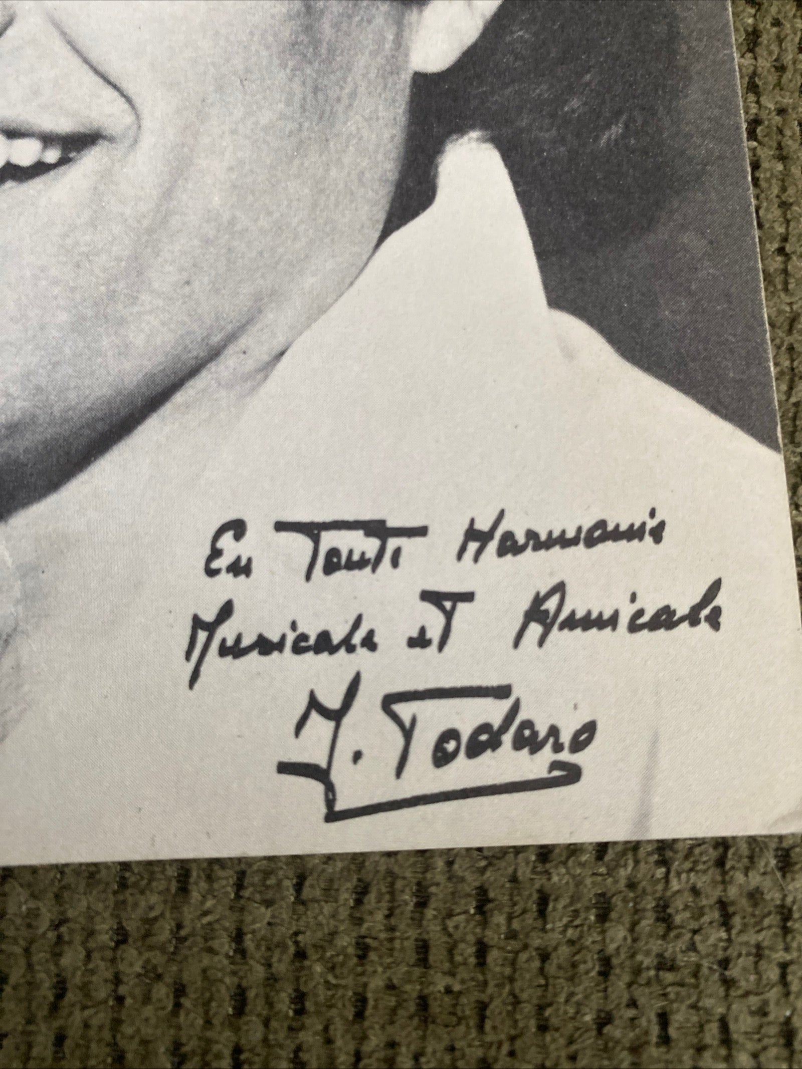 Carte postale dédicacée José Todaro