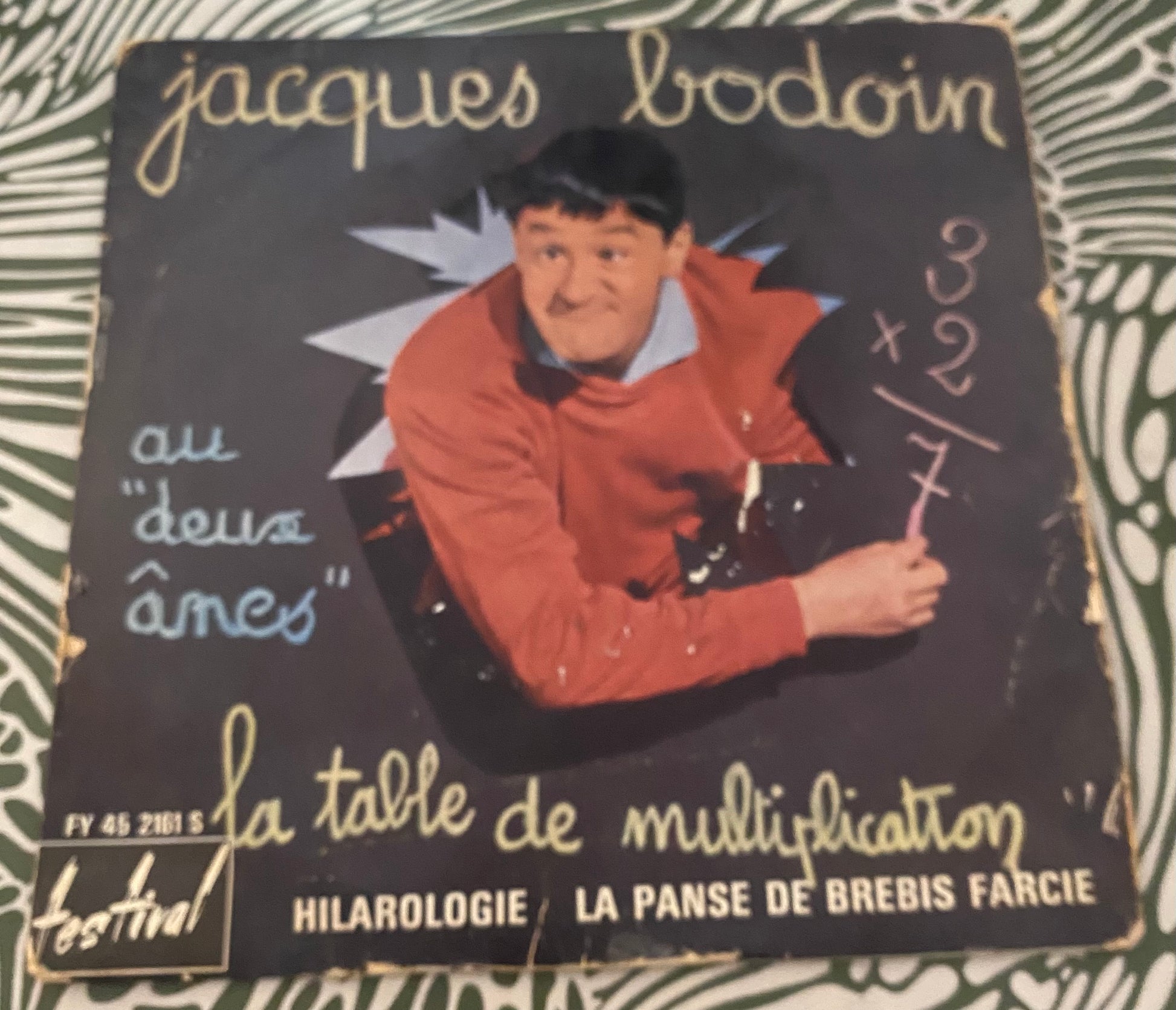 Disque vinyle 45 tours Jacques Bodoin. Au deux ânes