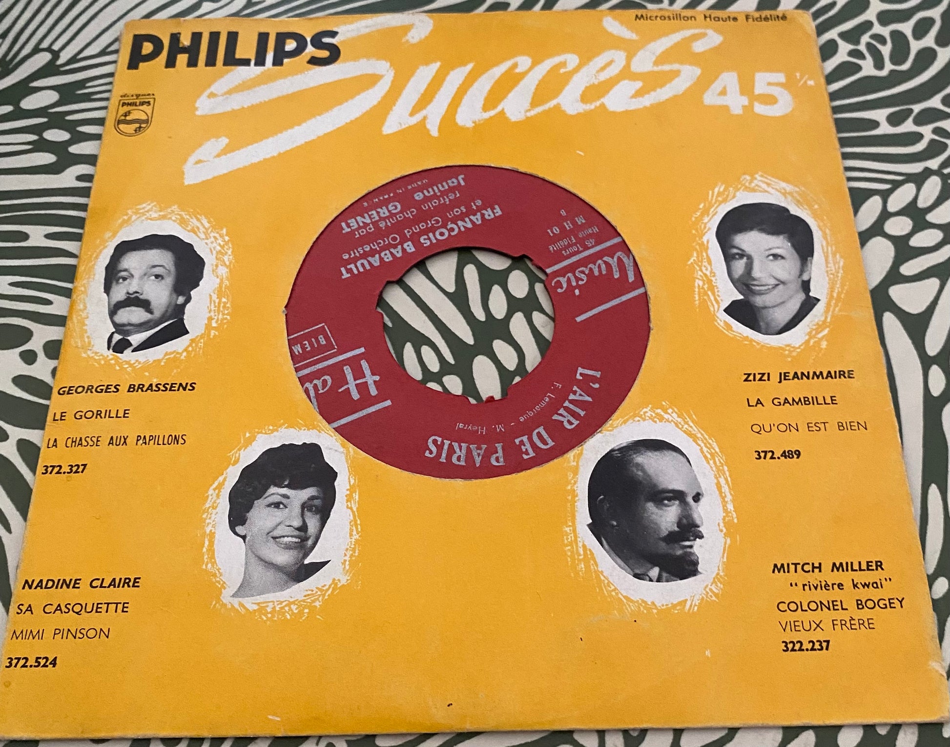 Disque vinyle 45 tours François Babault et son grand orchestre. Le pont de la rivières Kwaï