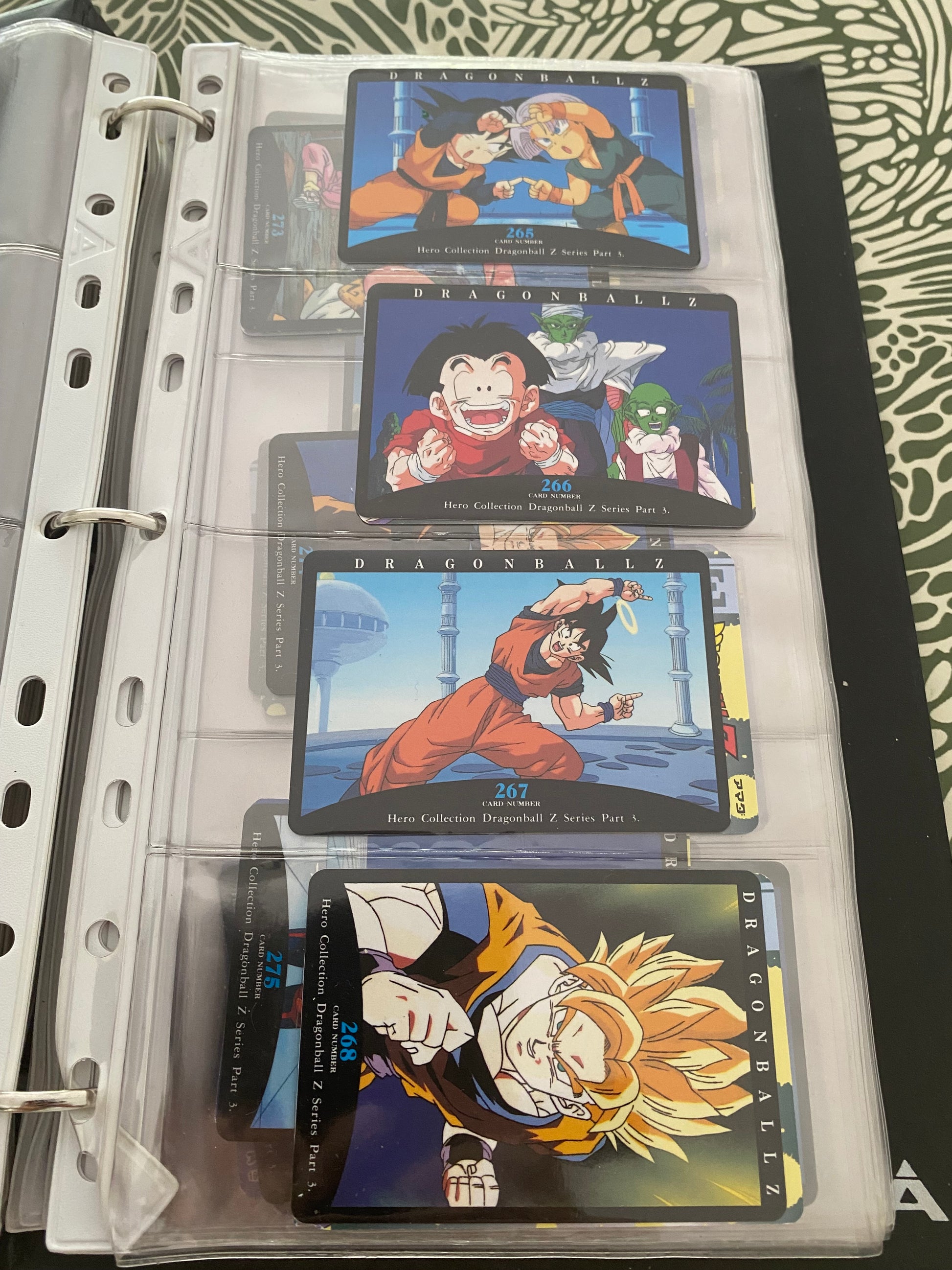 Dragon Ball Z part 3 cartes de collection numéro 265.266.267.268 Lot de 4.