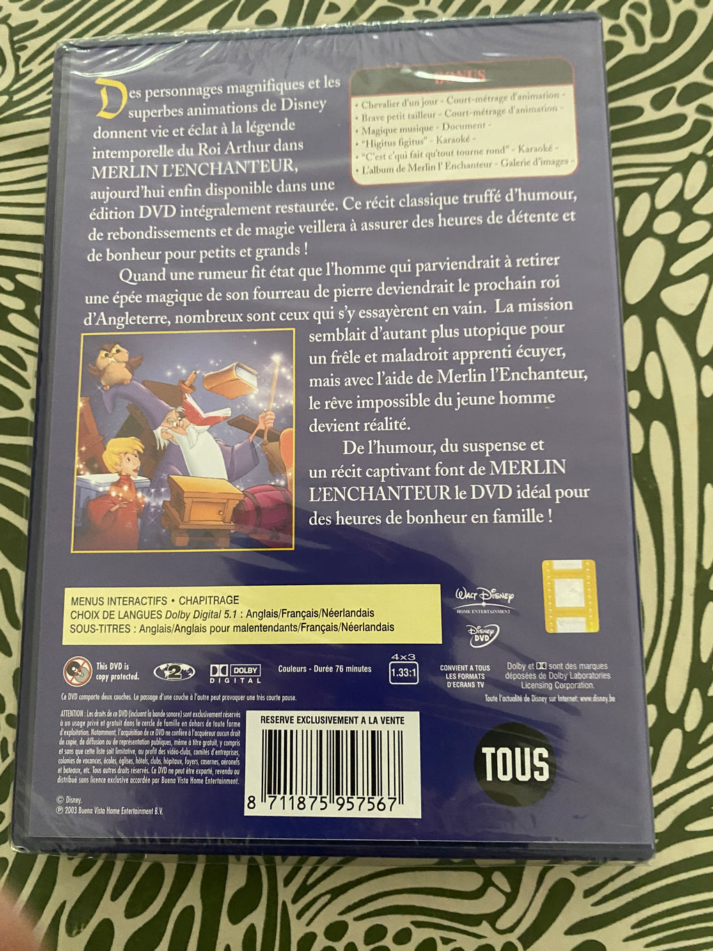 DVD dessin animé Merlin l’enchanteur