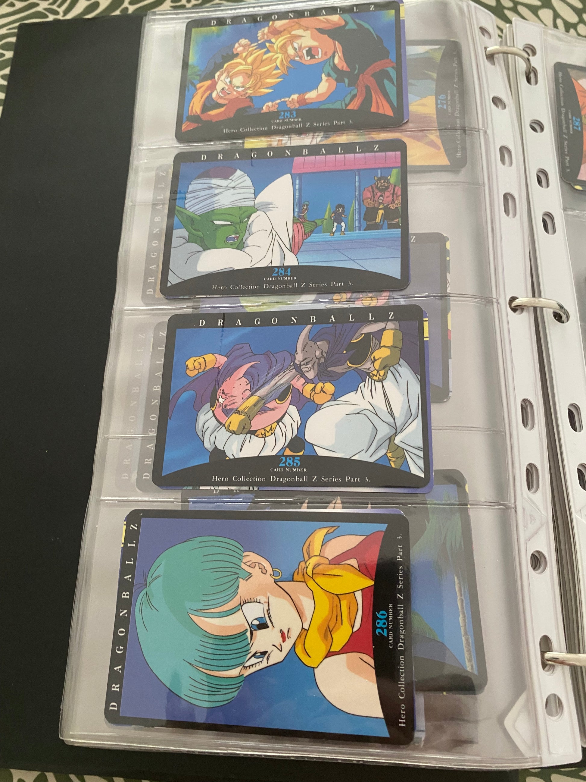 Dragon Ball Z part 3 cartes de collection numéro 283.284.285.286 Lot de 4