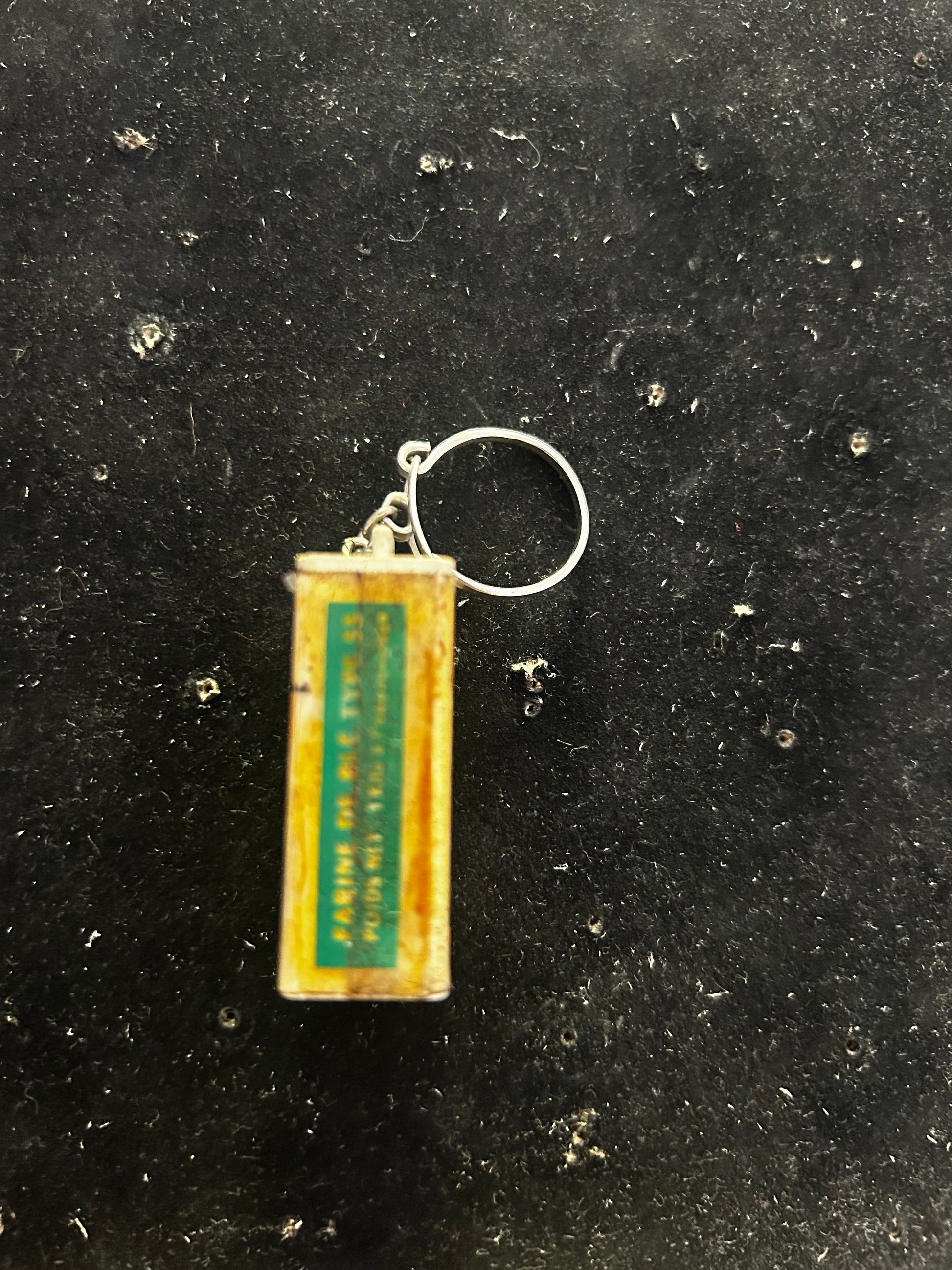 Porte clefs ancien Farine du moulin vert