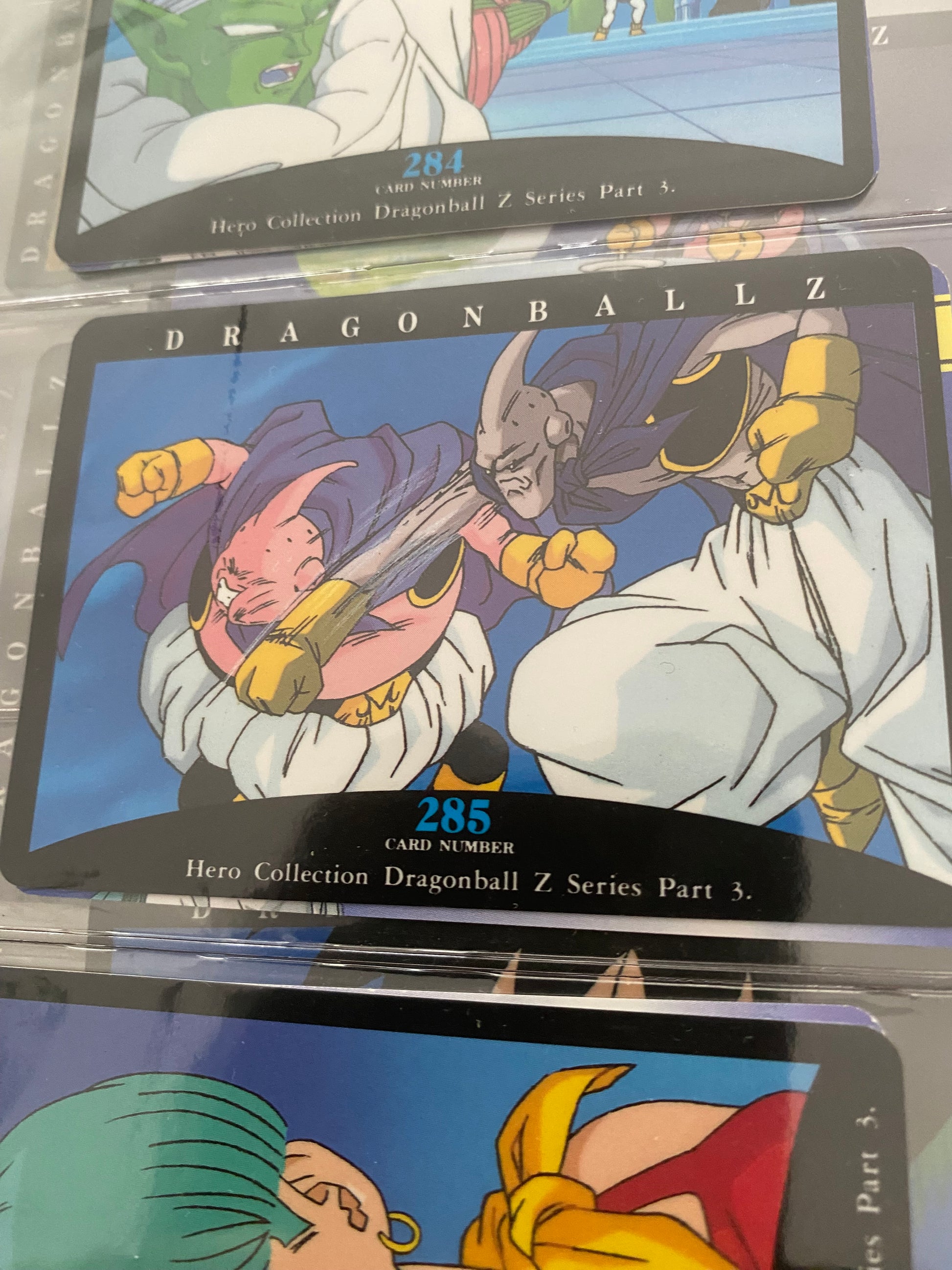 Dragon Ball Z part 3 cartes de collection numéro 283.284.285.286 Lot de 4