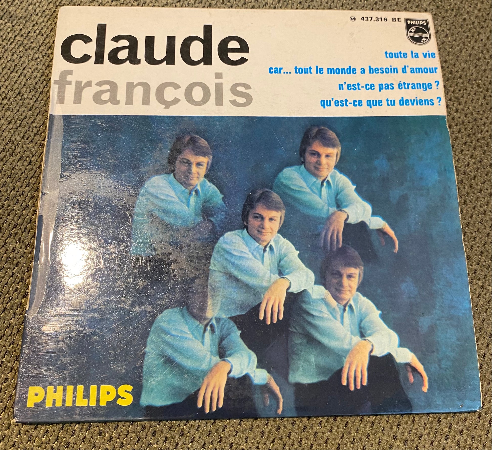 Disque vinyle Claude François. Toute ma vie
