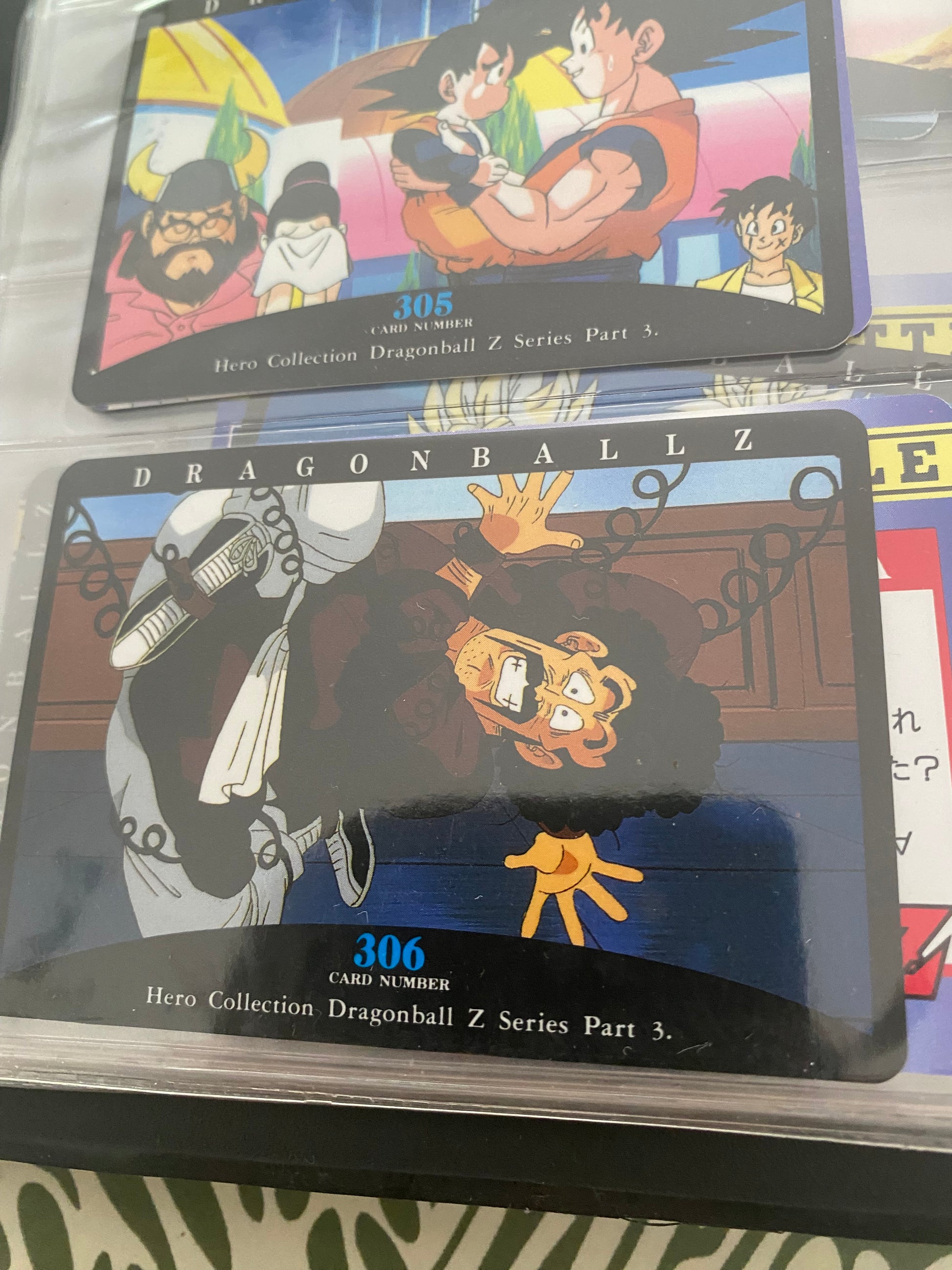 Dragon Ball Z part 3 cartes de collection numéro 303.304.305.306 Lot de 4