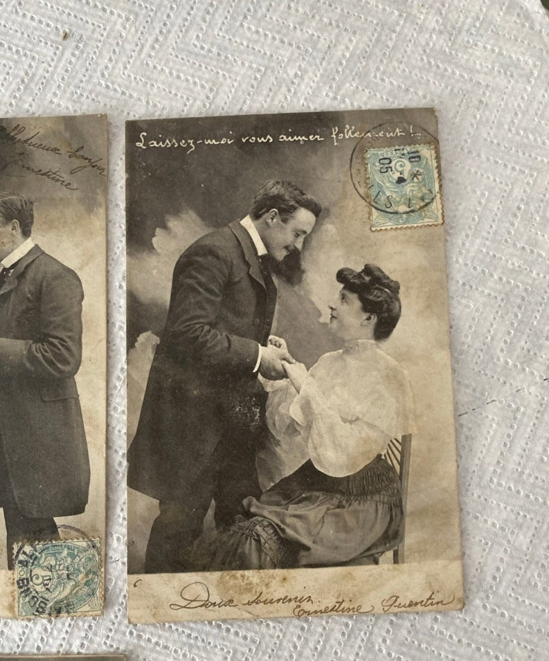 Cartes postales anciennes Fantasy couples Lot de 7 début 1900