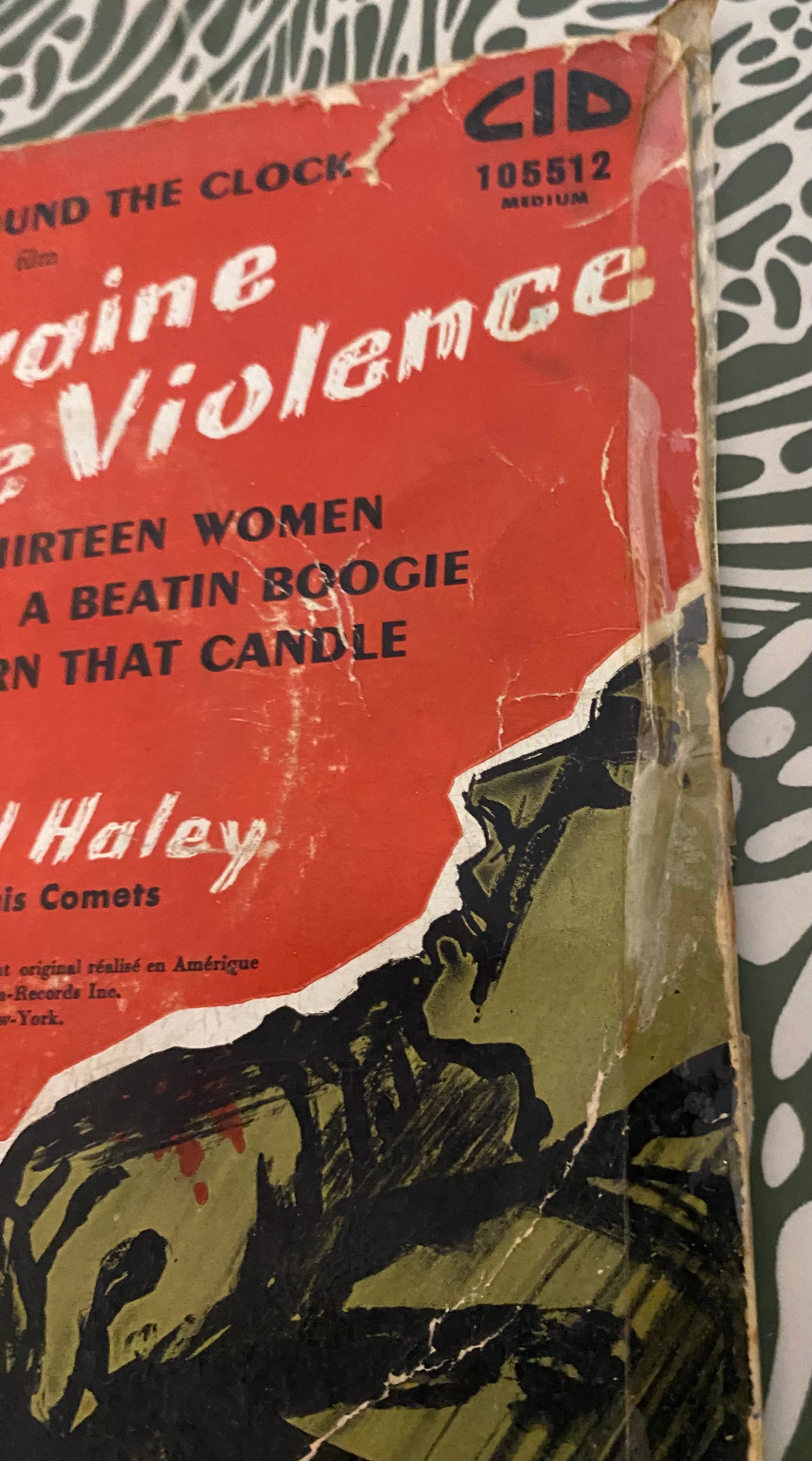 Disque vinyle 45 tours Bill Haley. Rock around the clock du film Graine de violence