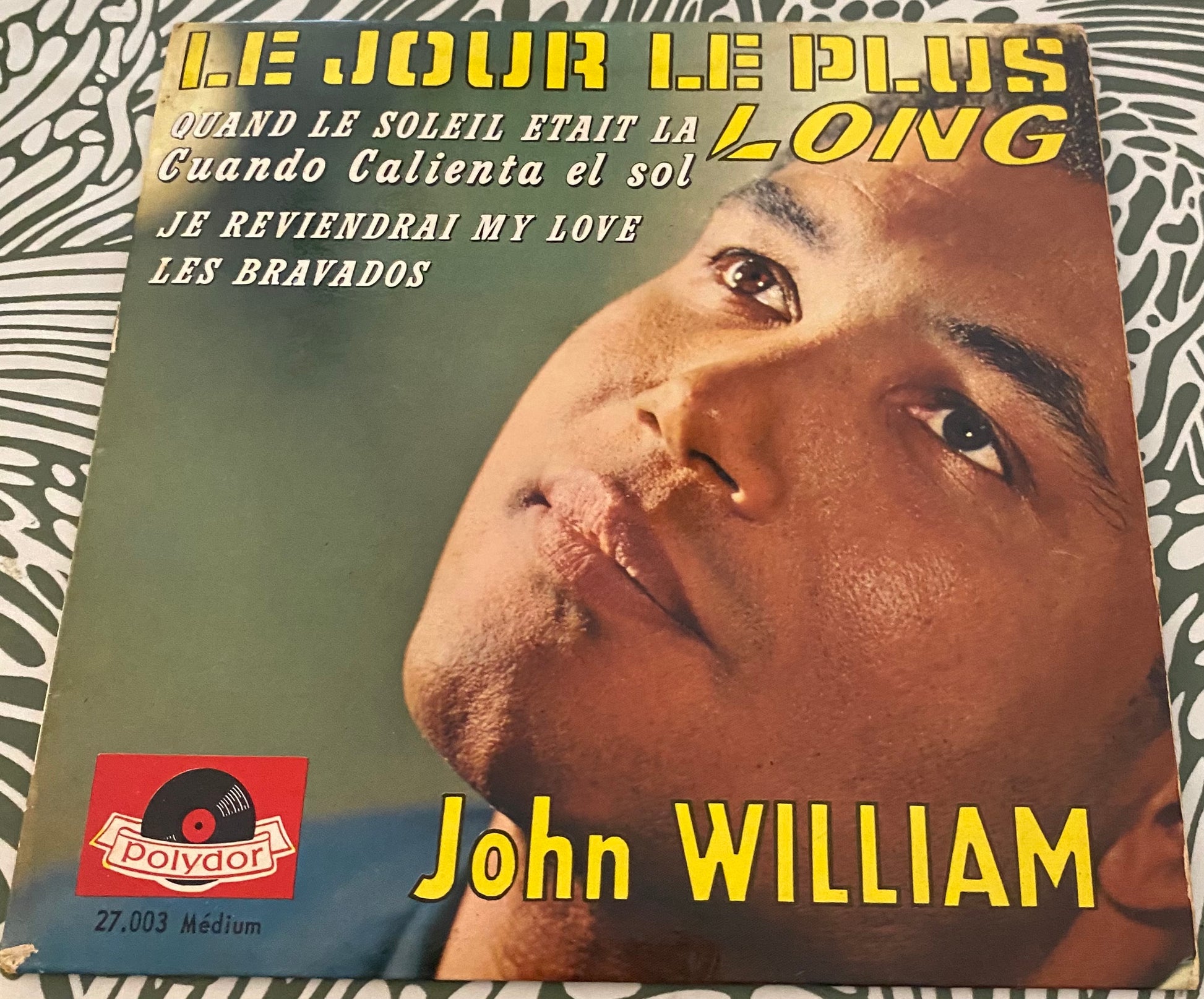 Disque vinyle 45 tours John William. Le jour le plus long