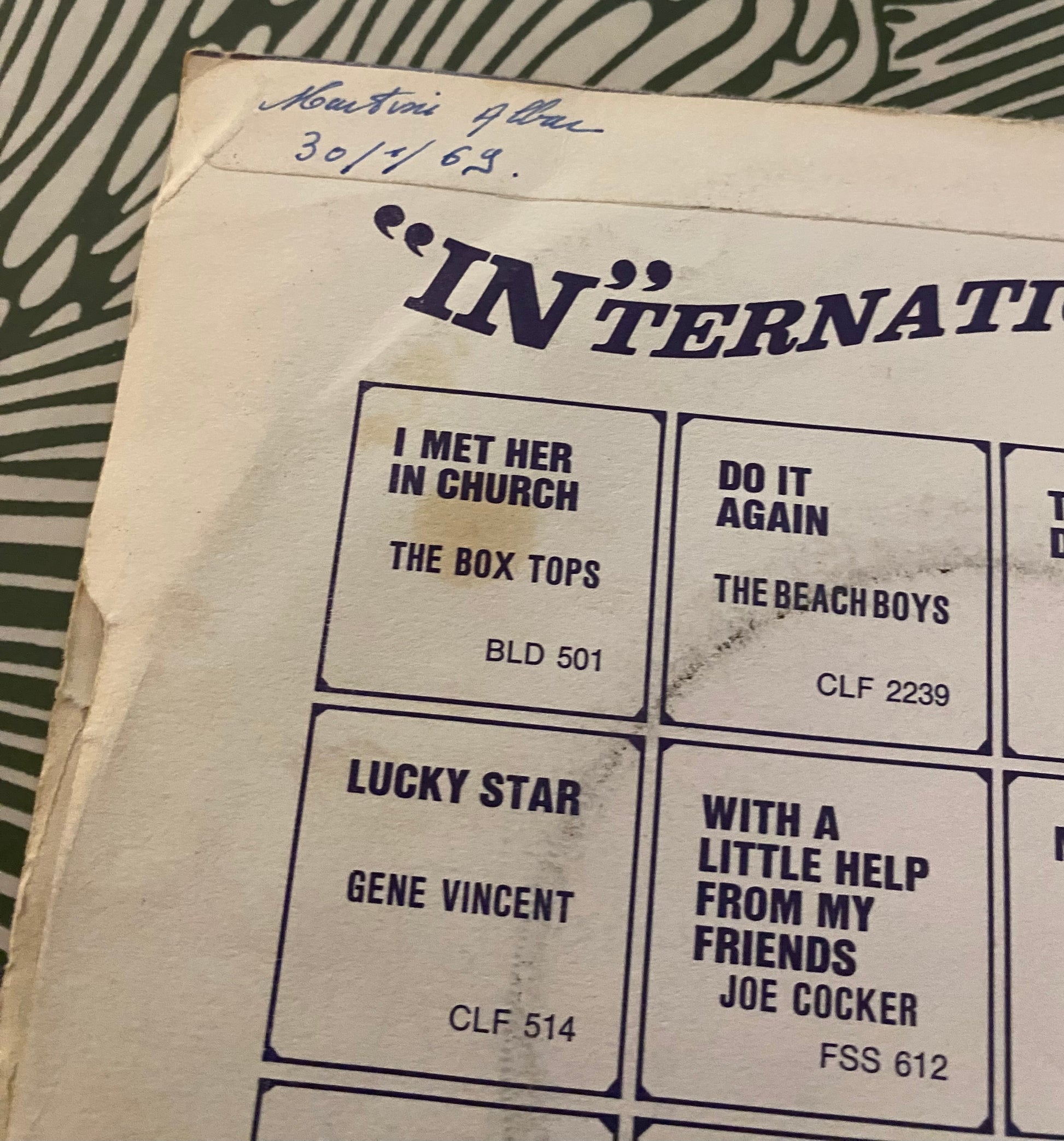 Disque vinyle 45 tours Joe Cocker. With a Little Help from My friends
