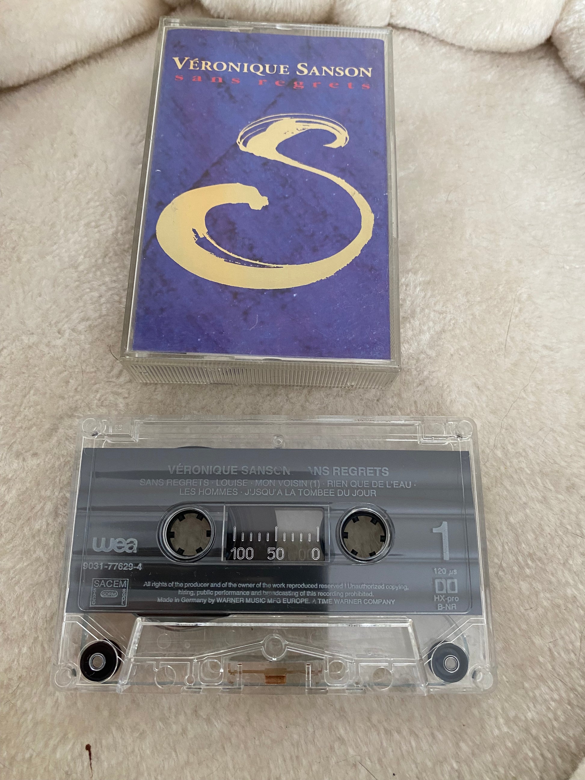 Cassette audio Véronique Sanson. Sans regrets.