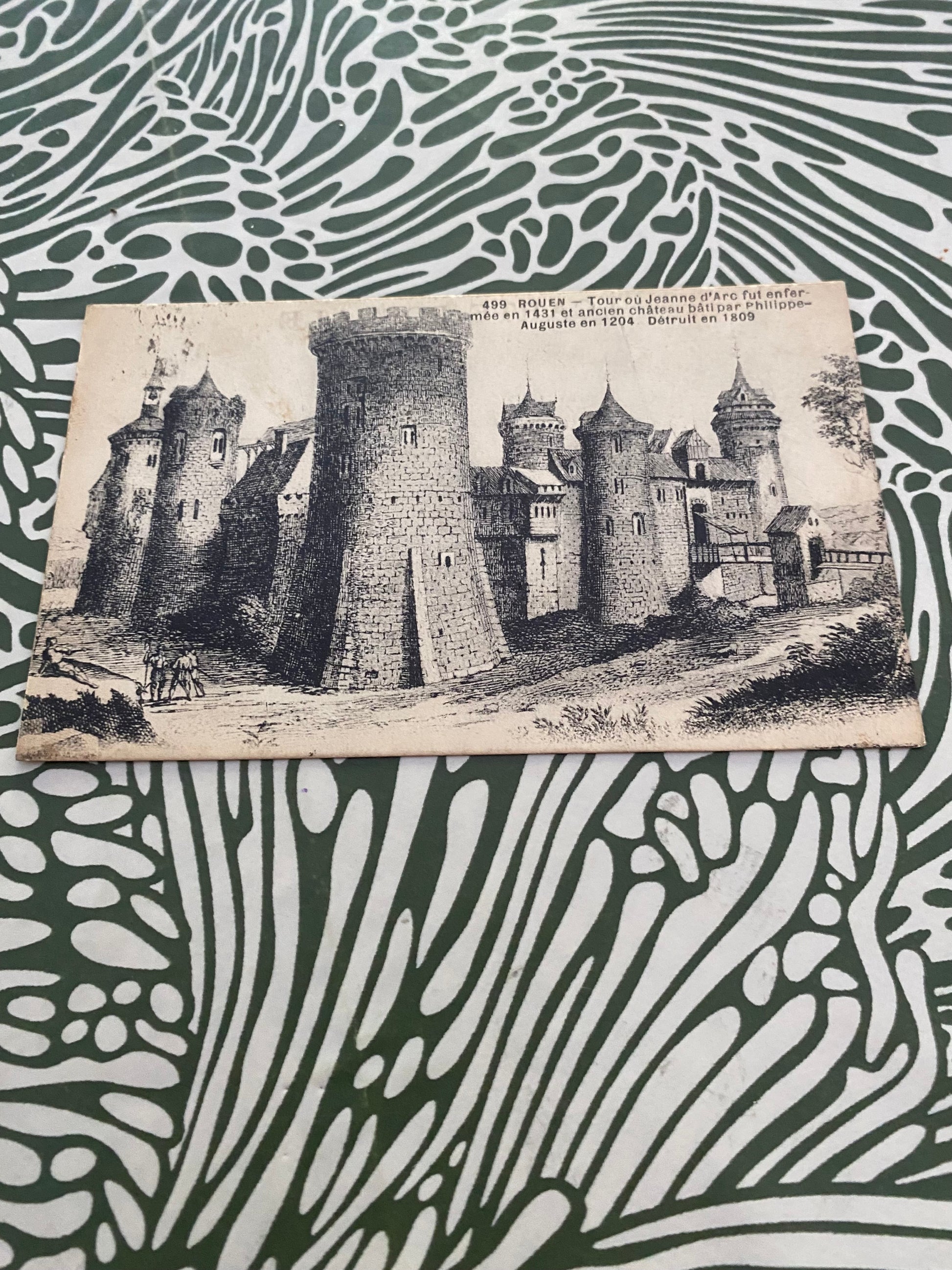 Carte postale ancienne. Rouen. Tour où Jeanne d’Arc fut enfermée en 1431. 1927