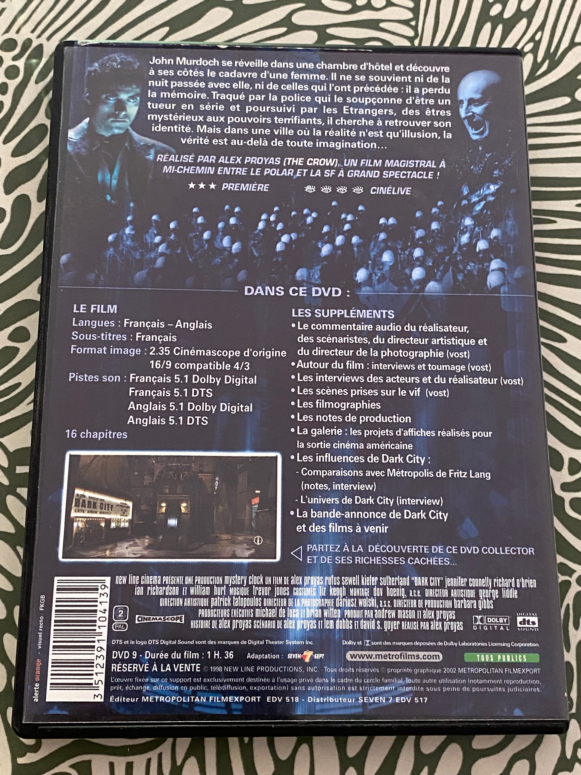 DVD film. Dark City.