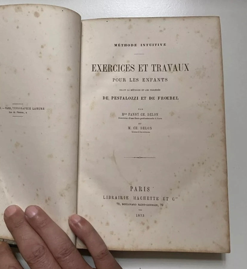 Livre ancien Exercices et travaux pour les enfants 1873 Hachette.