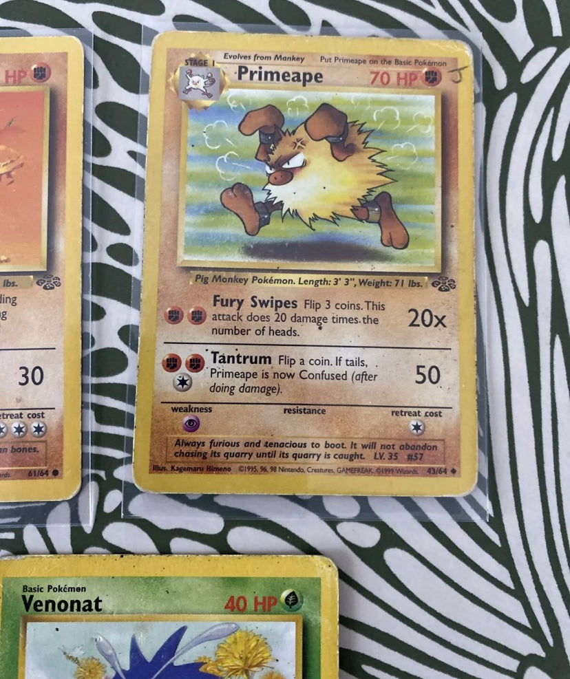 Cartes de collection Pokémon Nintendo 1ere génération en anglais HP. Lot de 3