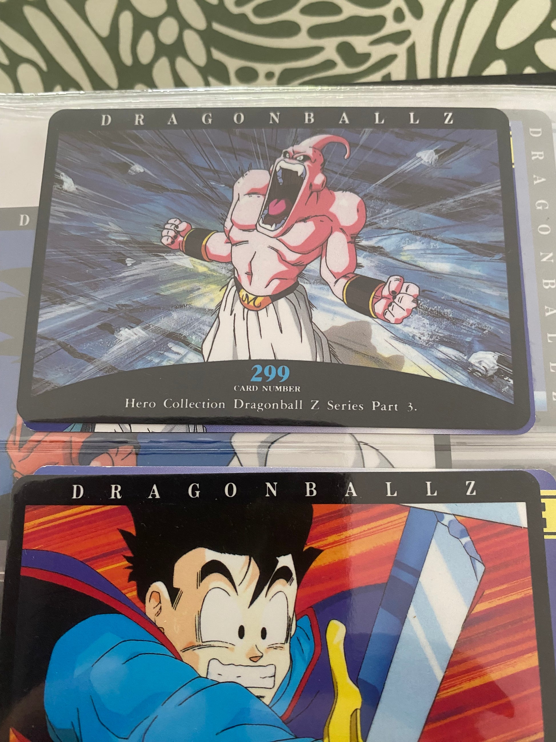 Dragon Ball Z part 3 cartes de collection numéro 299.300.301.302