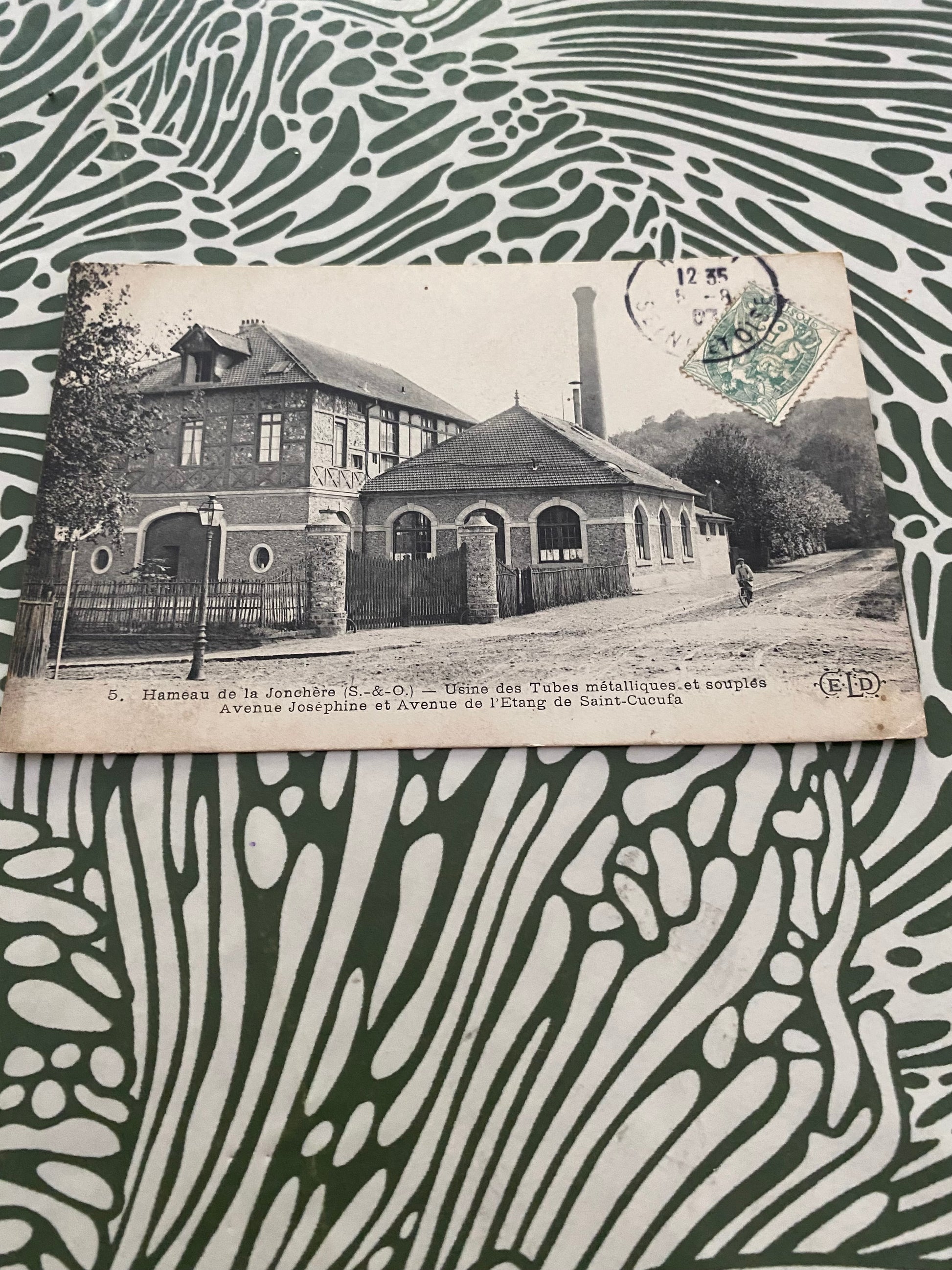 Carte postale ancienne. Hameau de la Jonchère. Usine de tubes Métalliques et souples. Avenue Josephine.