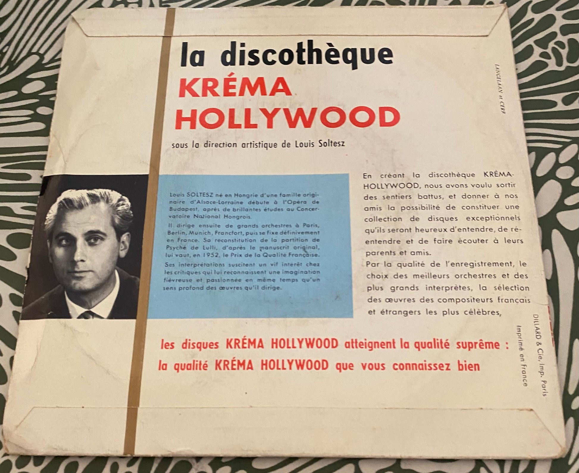 Disque vinyle 45 Tours Krema Rossini Semiramis