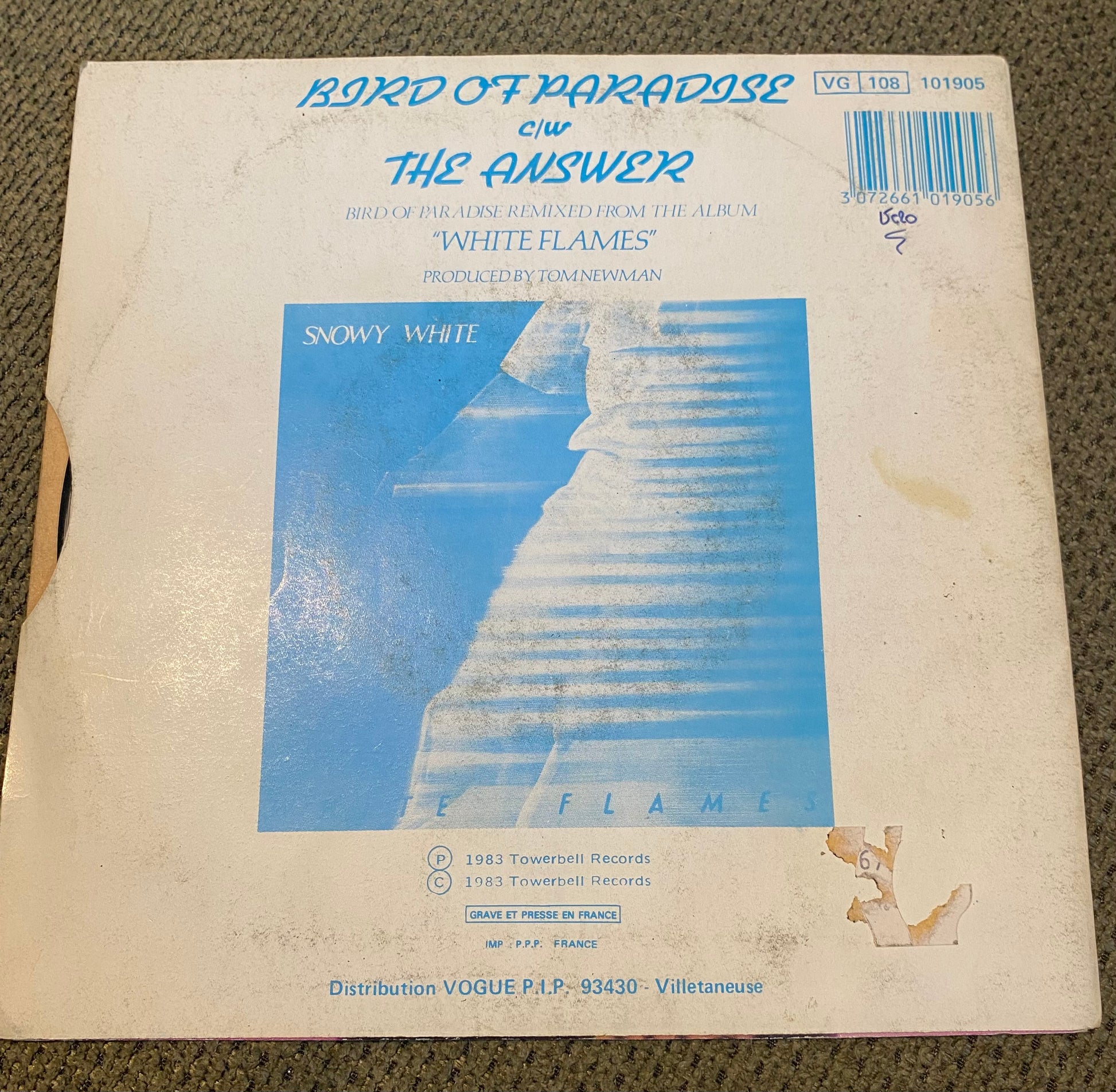 Disque vinyle 45 tours Bird Of Paradise. Snowy White.